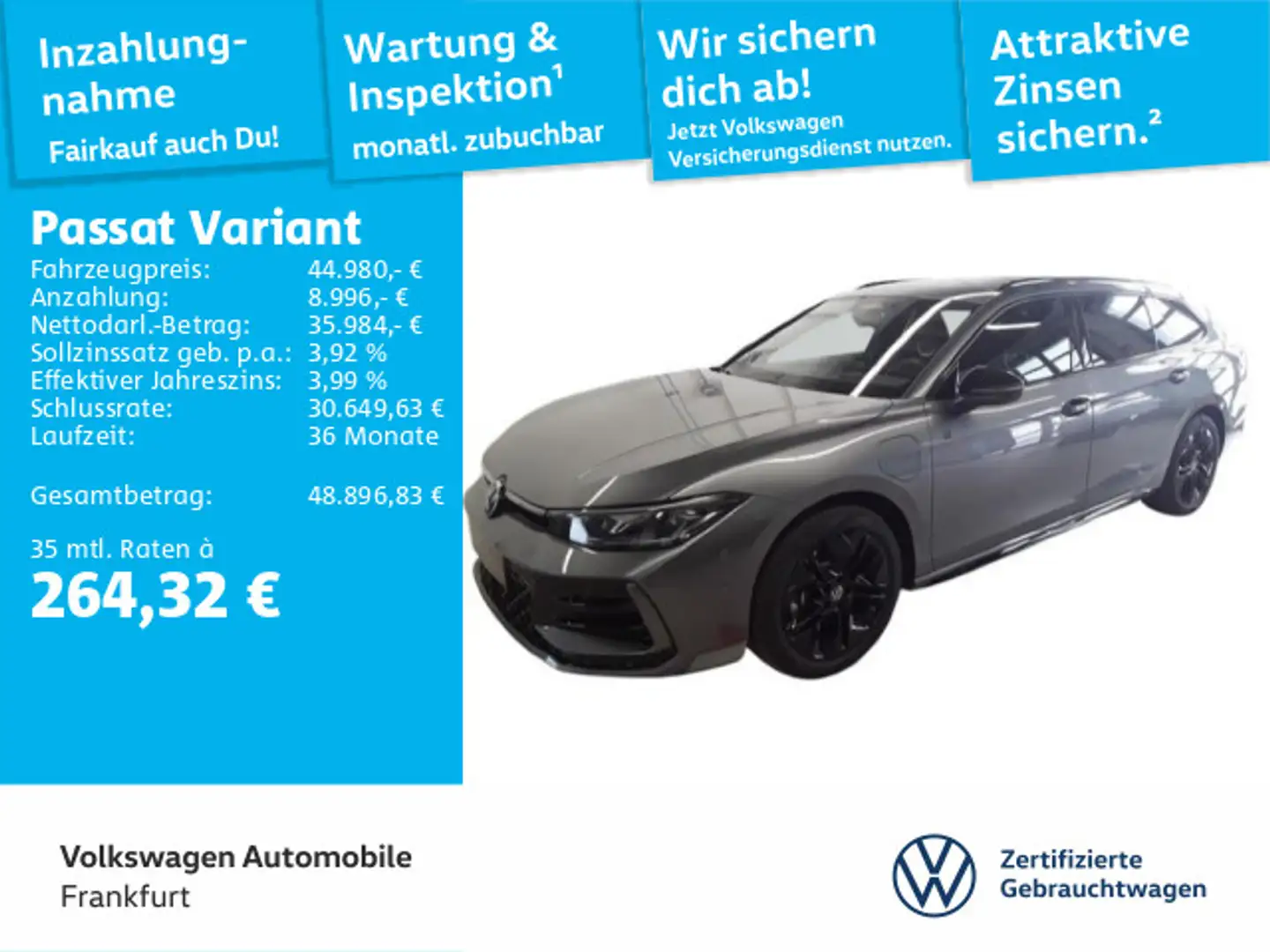 Volkswagen Passat Variant 1.5 TSI DSG eHybrid R-Line Navi I Grau - 1