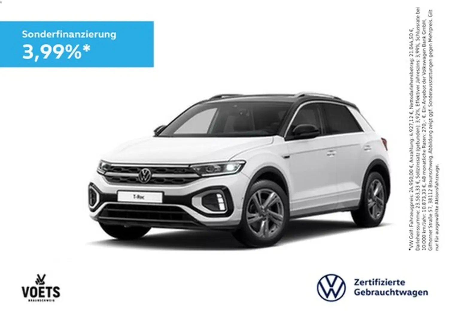 Volkswagen T-Roc R-Line 1.5 TSI PANO+AppConnect+NAVI Weiß - 1