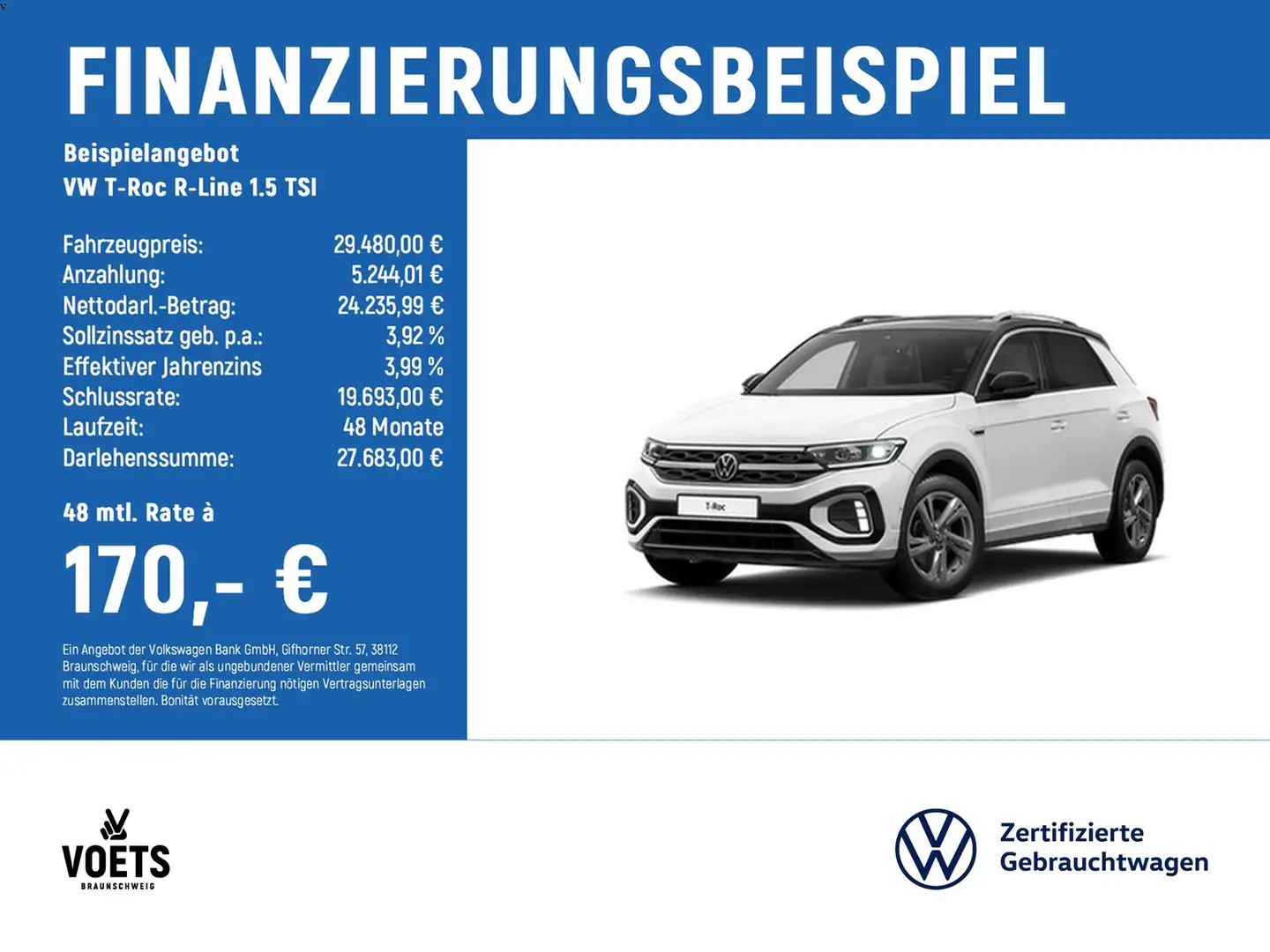 Volkswagen T-Roc R-Line 1.5 TSI PANO+AppConnect+NAVI Weiß - 2