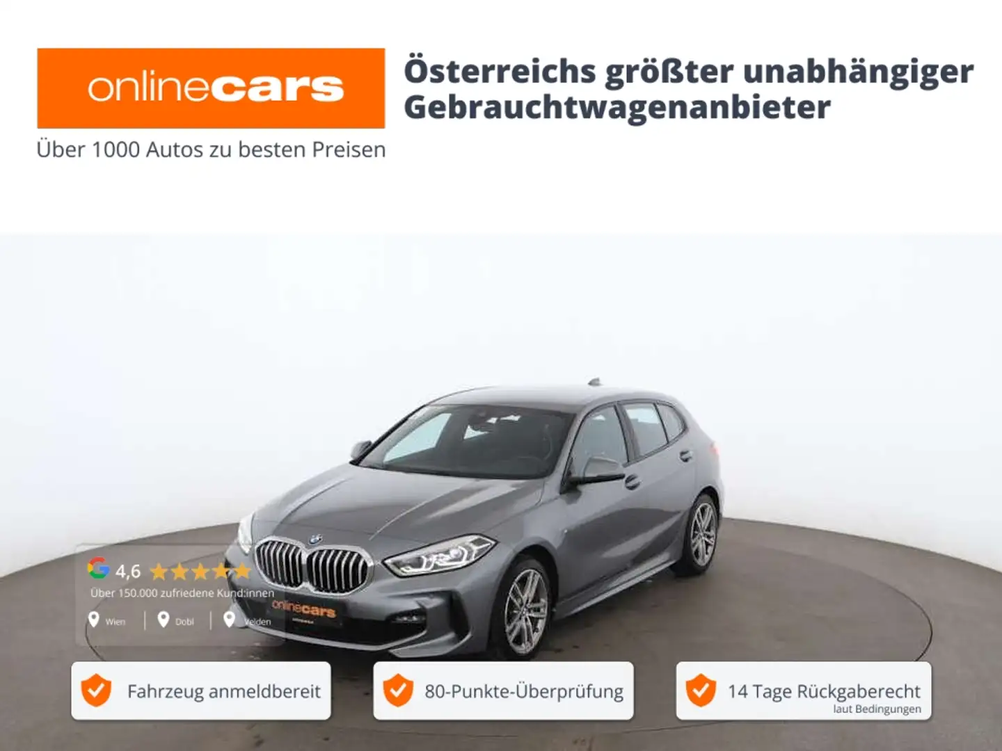 BMW 116 d M-Sport Aut LED NAVI LEDER SITZHZG R-CAM Grau - 1
