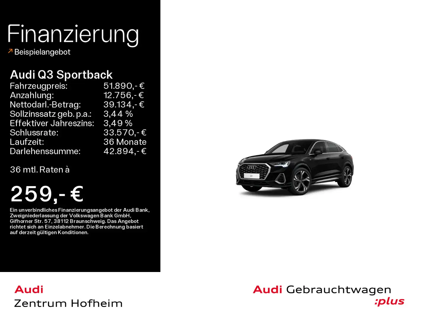 Audi Q3 40 TFSI qu S line S tro*Sonos*Pano* Schwarz - 1