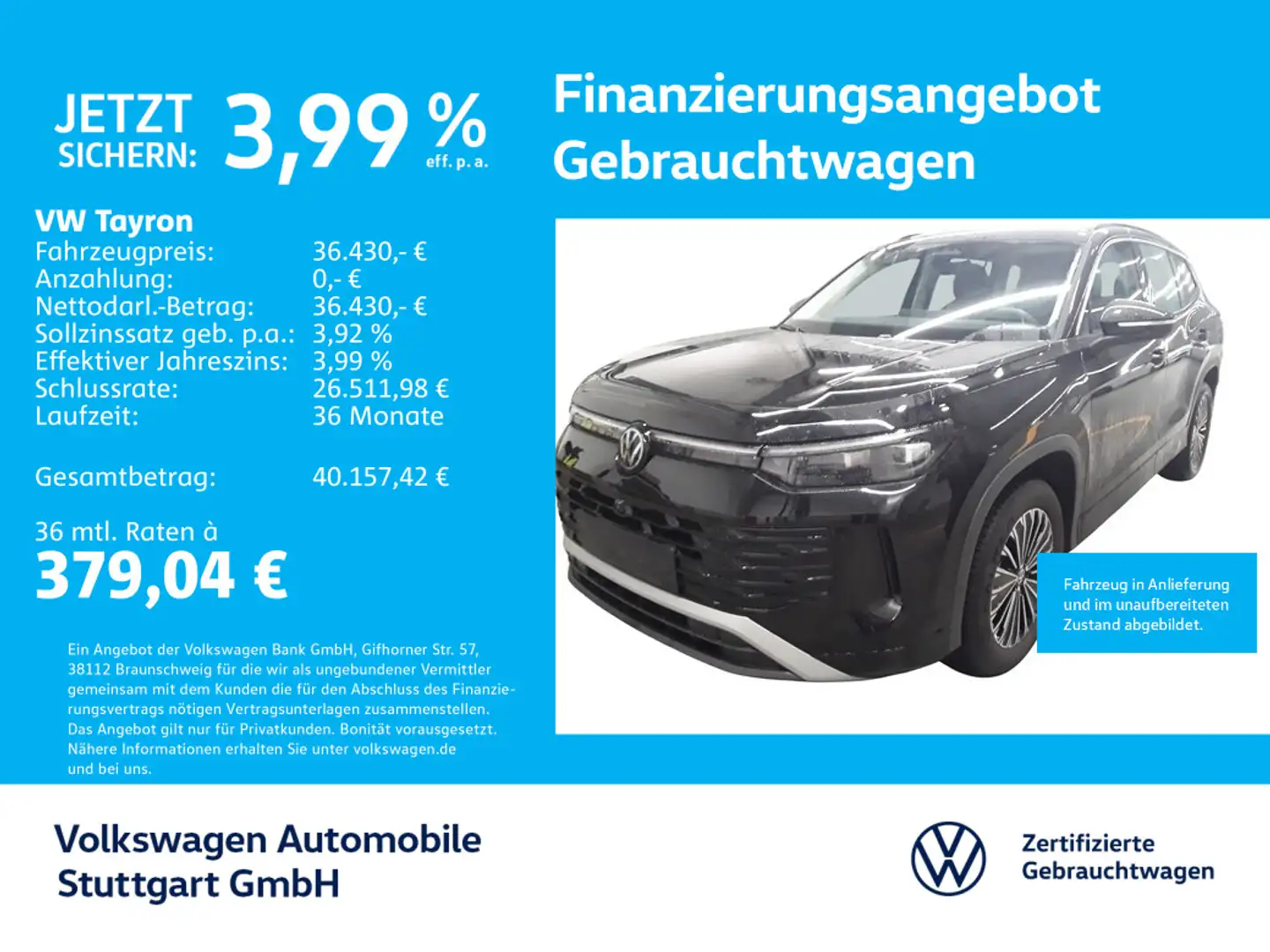 Volkswagen Tayron Life 1.5 TSI DSG Navi Kamera AHK ACC LED Schwarz - 1