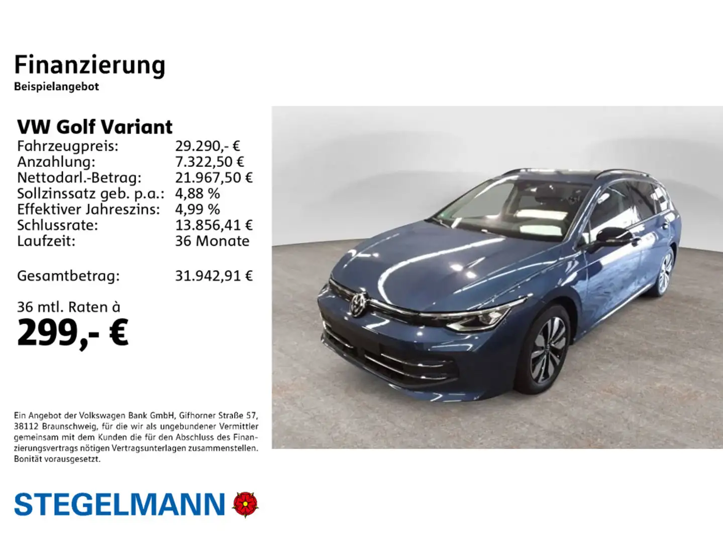 Volkswagen Golf Variant Golf VIII Variant 1.5 eTSI DSG Goal *AHK*LED*Nav Blau - 2