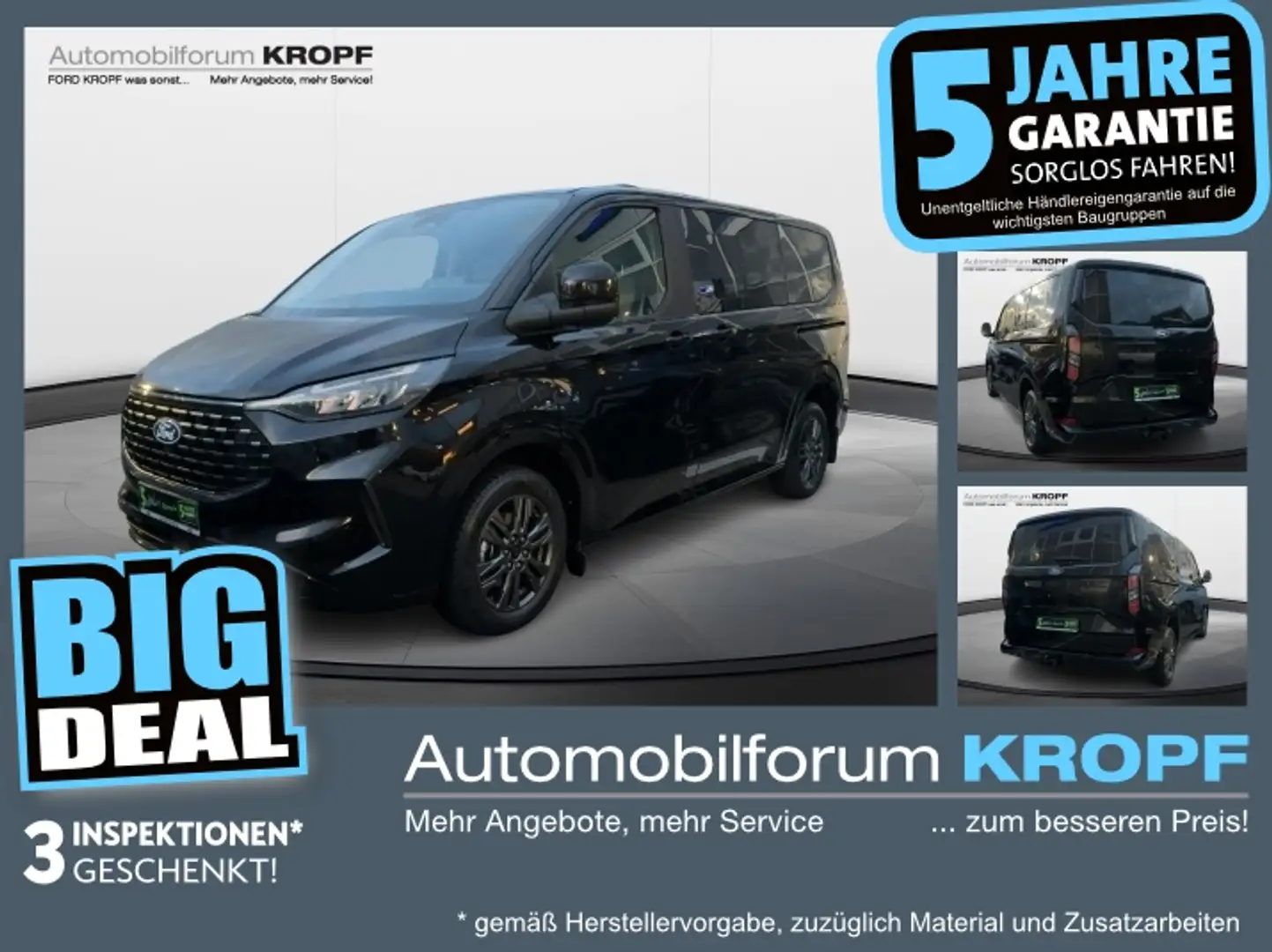 Ford Tourneo Custom Bus 2.0 Eco 320 L1 AWD Titanium Noir - 1