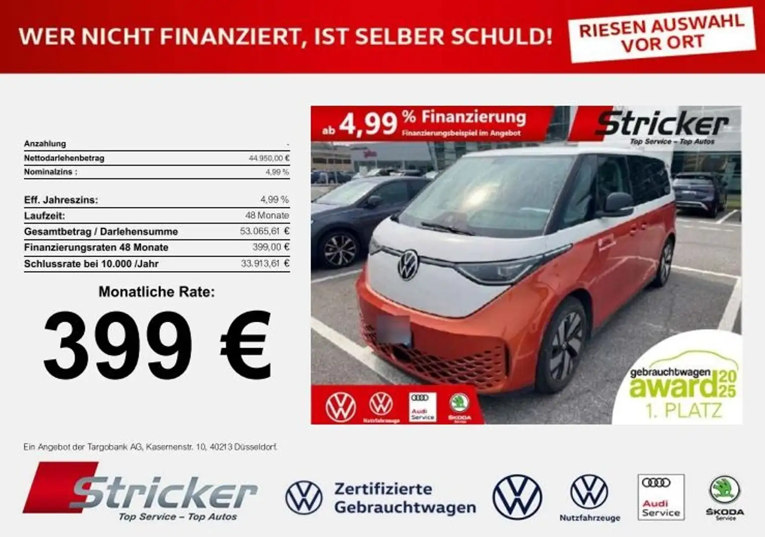 Volkswagen ID. Buzz Pro 150/77 399,-ohne Anzahlung Navi IQ.Light Weiß - 2