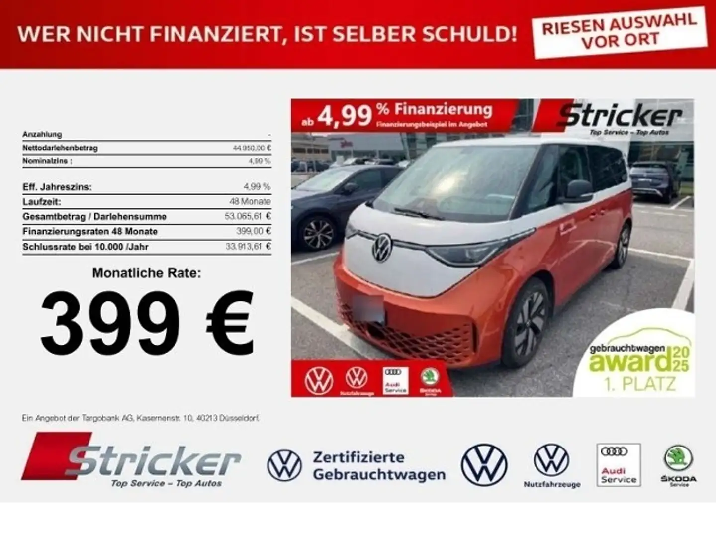 Volkswagen ID. Buzz Pro 150/77 399,-ohne Anzahlung Navi IQ.Light Weiß - 1