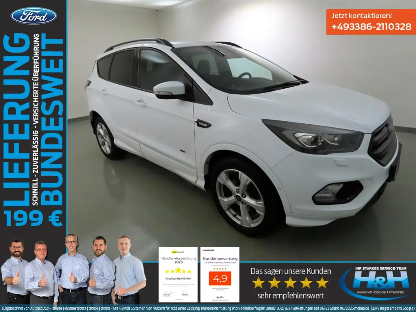 Ford Kuga 1.5 Aut 4x4 ST-Line Xenon+AHK+SHZ+GJR Weiß - 1