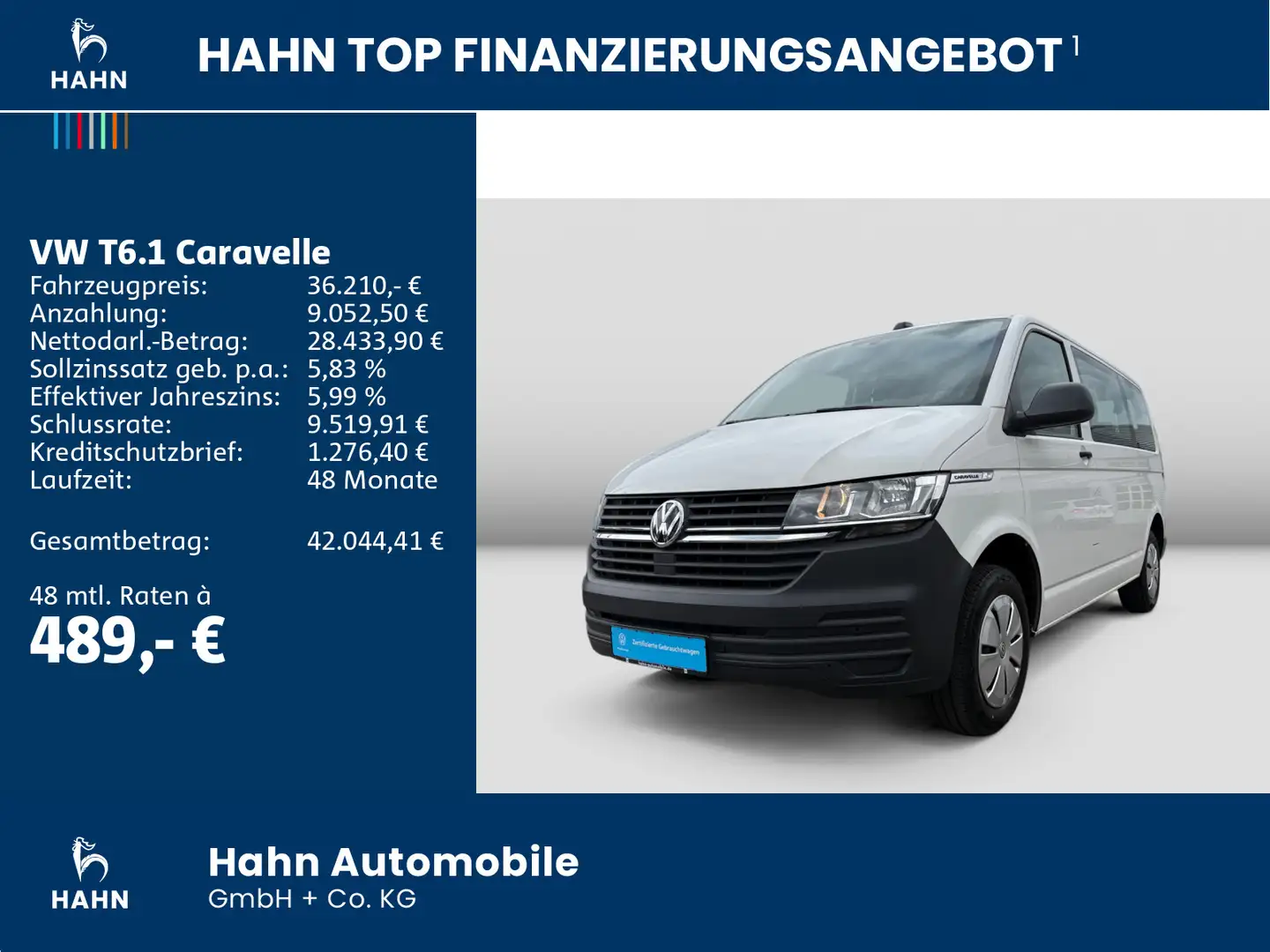 Volkswagen T6.1 Caravelle Trendline KR 2,0TDI 110kW DSG PDC Weiß - 2
