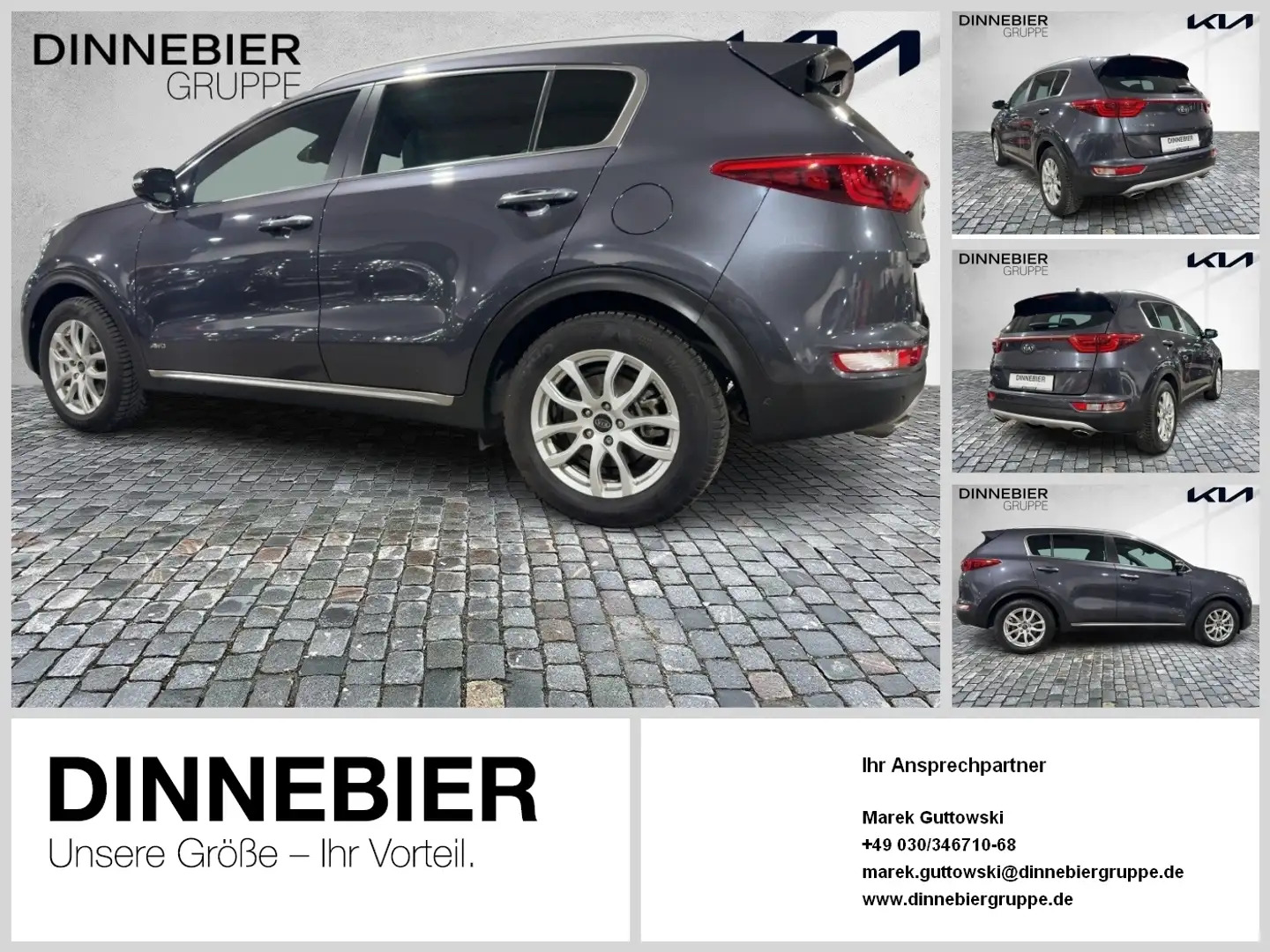 Kia Sportage 1.6 T-GDI GT Line GT-Line CAM DynLicht Gris - 1