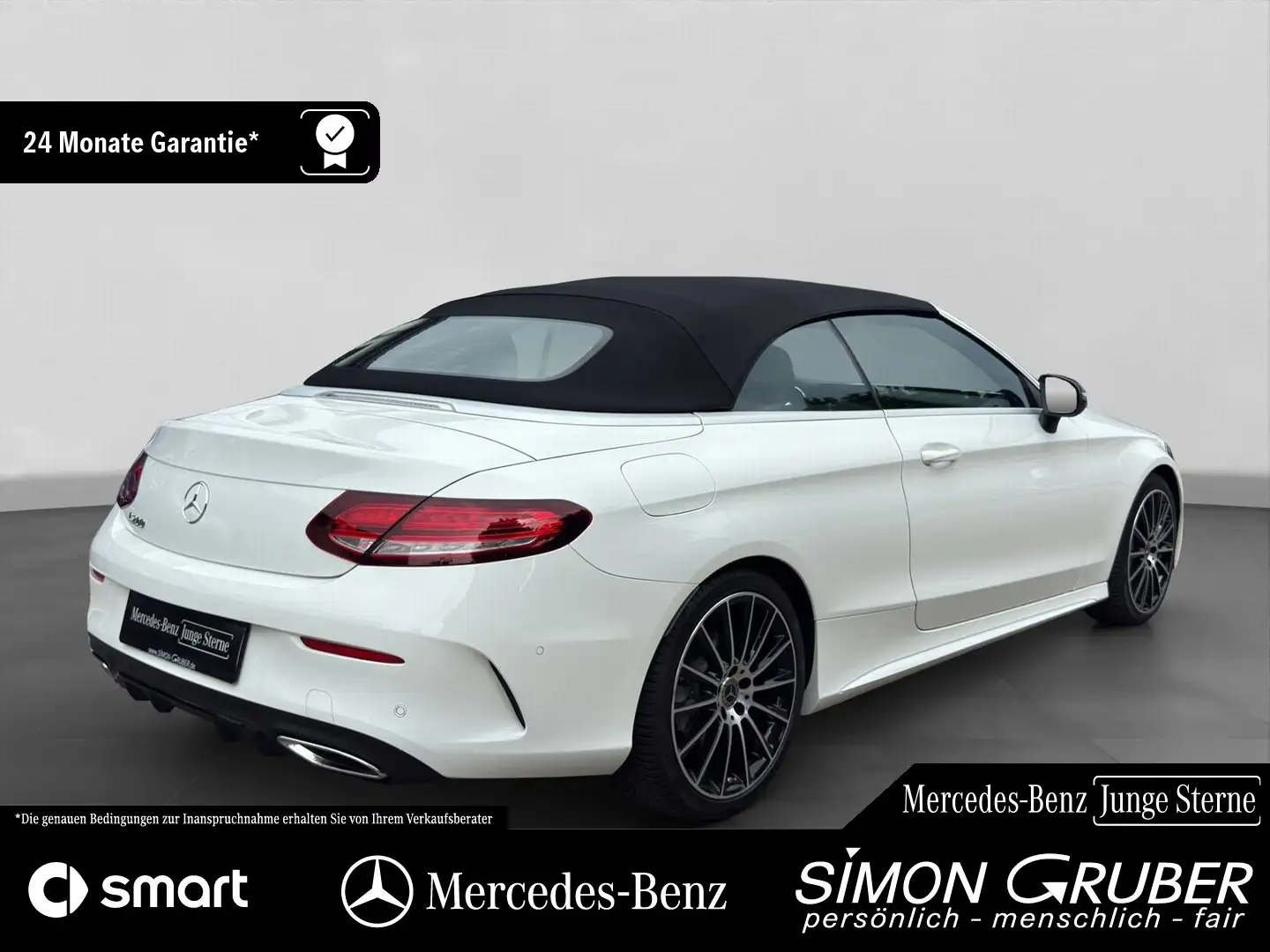 Mercedes-Benz C 200 Cabriolet AMG Night Comand 360 ACC AHK Blanc - 2