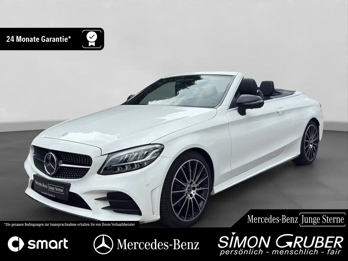 Mercedes-Benz C 200 Cabriolet AMG Night Comand 360 ACC AHK Blanc - 1