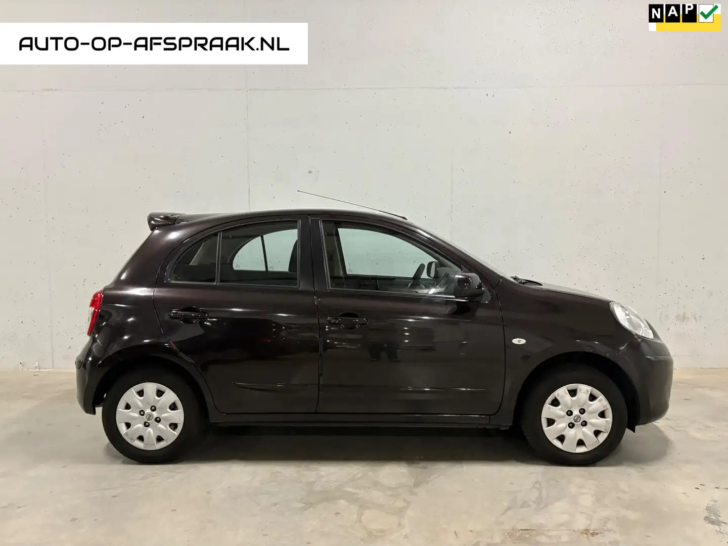 Nissan Micra 1.2 Acenta 5drs Airco Cruise Control Climate NAP A Paars - 1