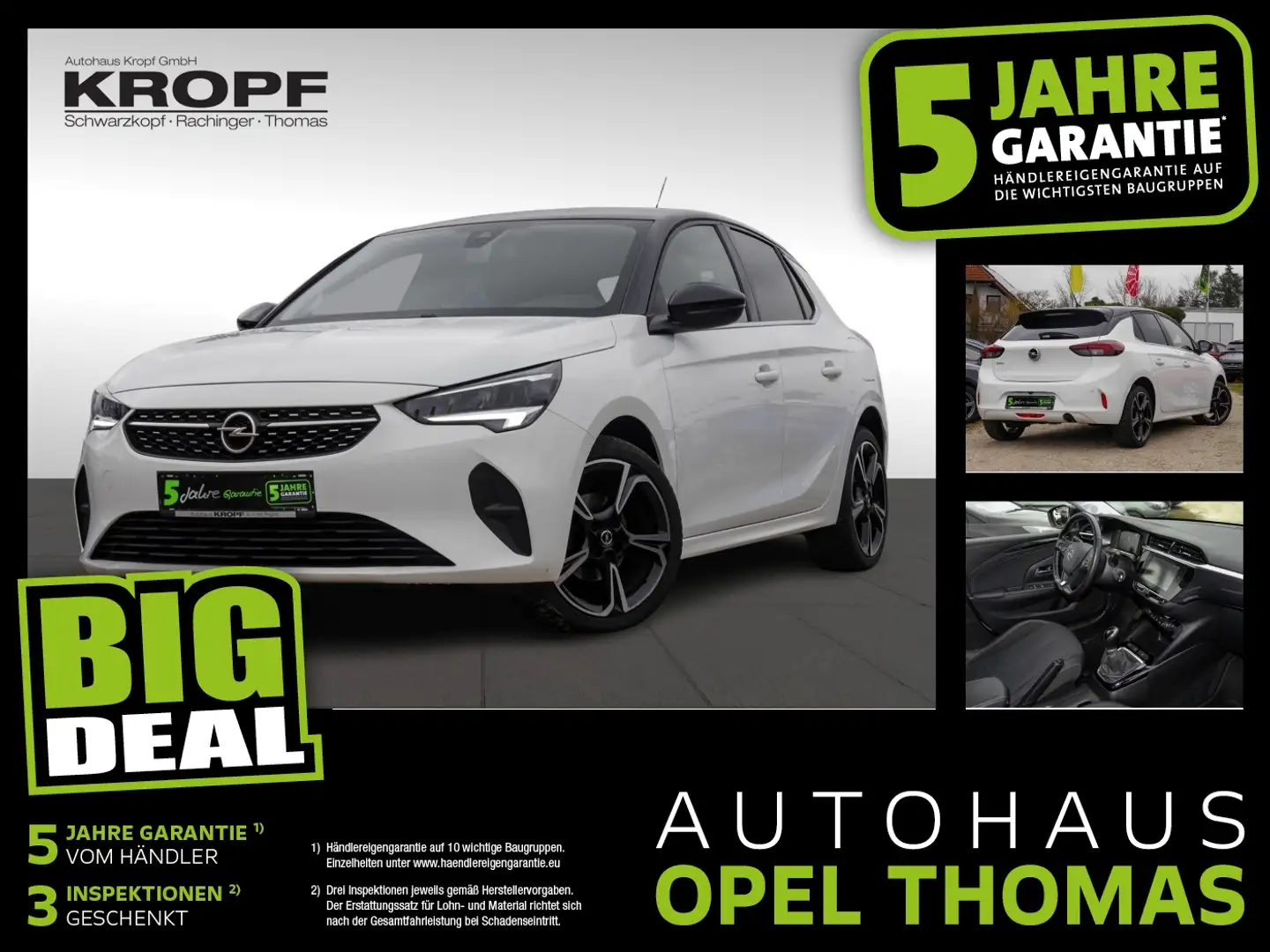 Opel Corsa F 1.2 Elegance FLA LM KAM LED PDC SpurH Weiß - 1