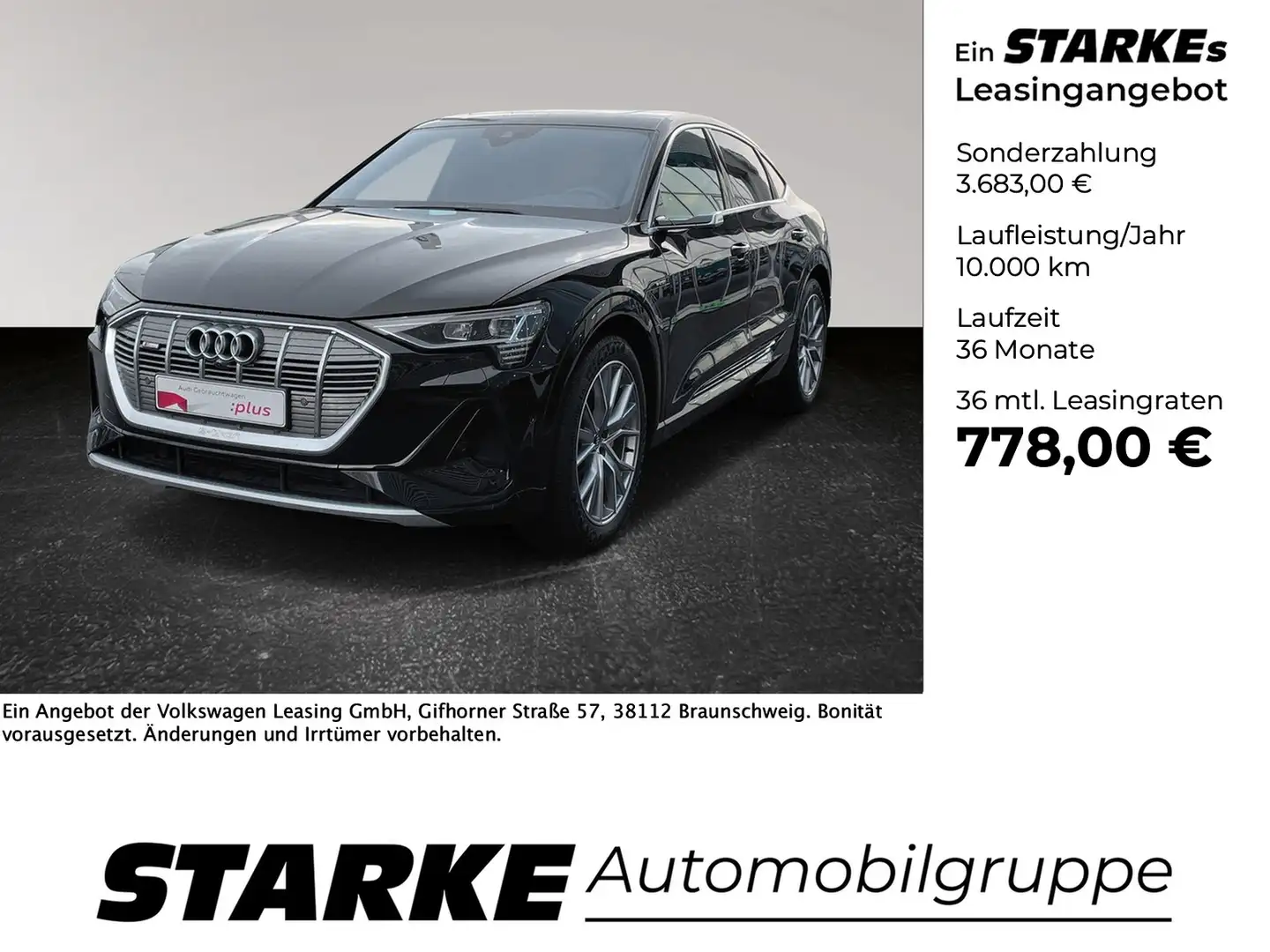Audi e-tron 50 Sportback quattro S line Schwarz - 1