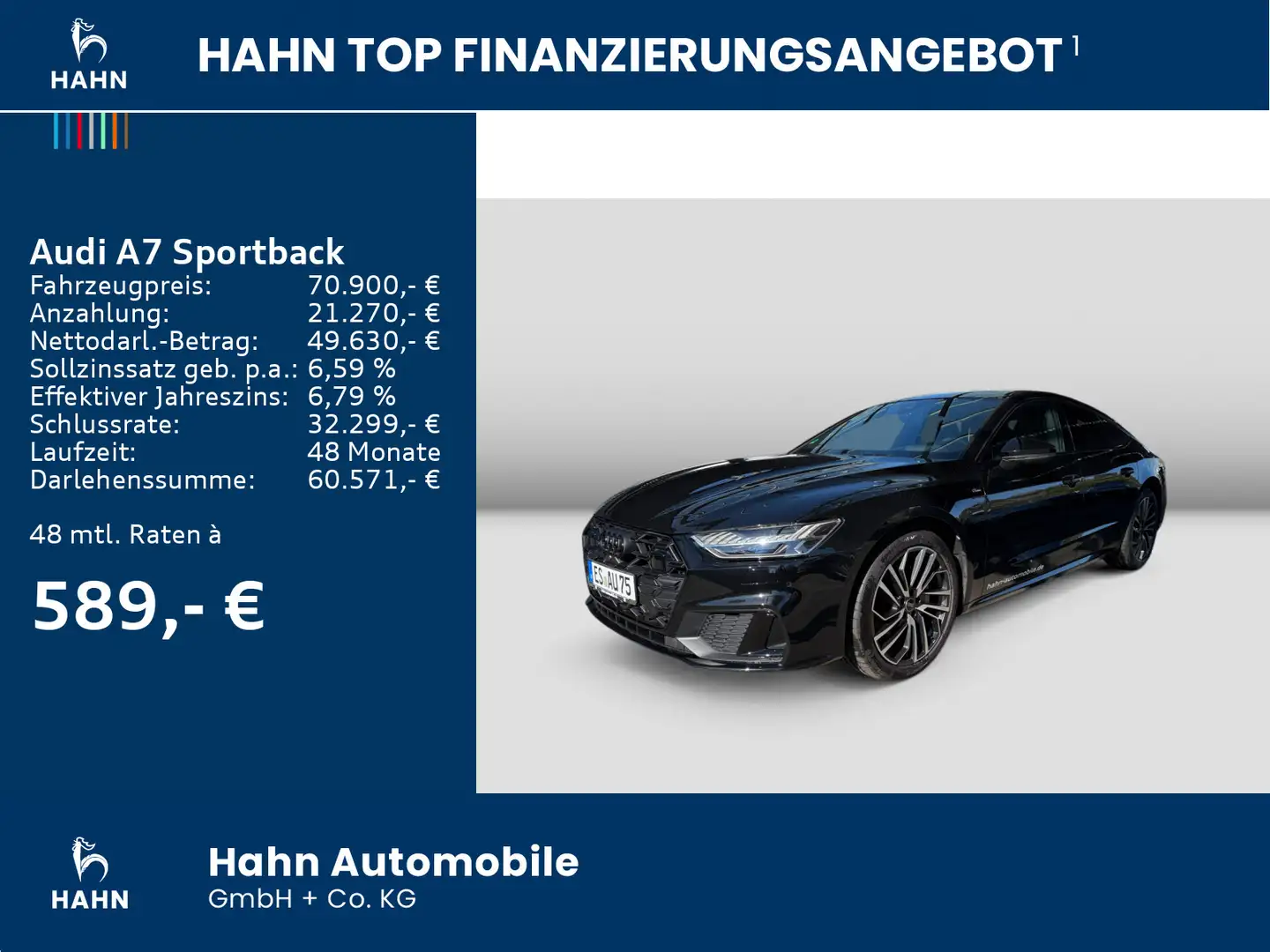 Audi A7 45 TFSI quattro 195(265) KW/PS Schwarz - 2