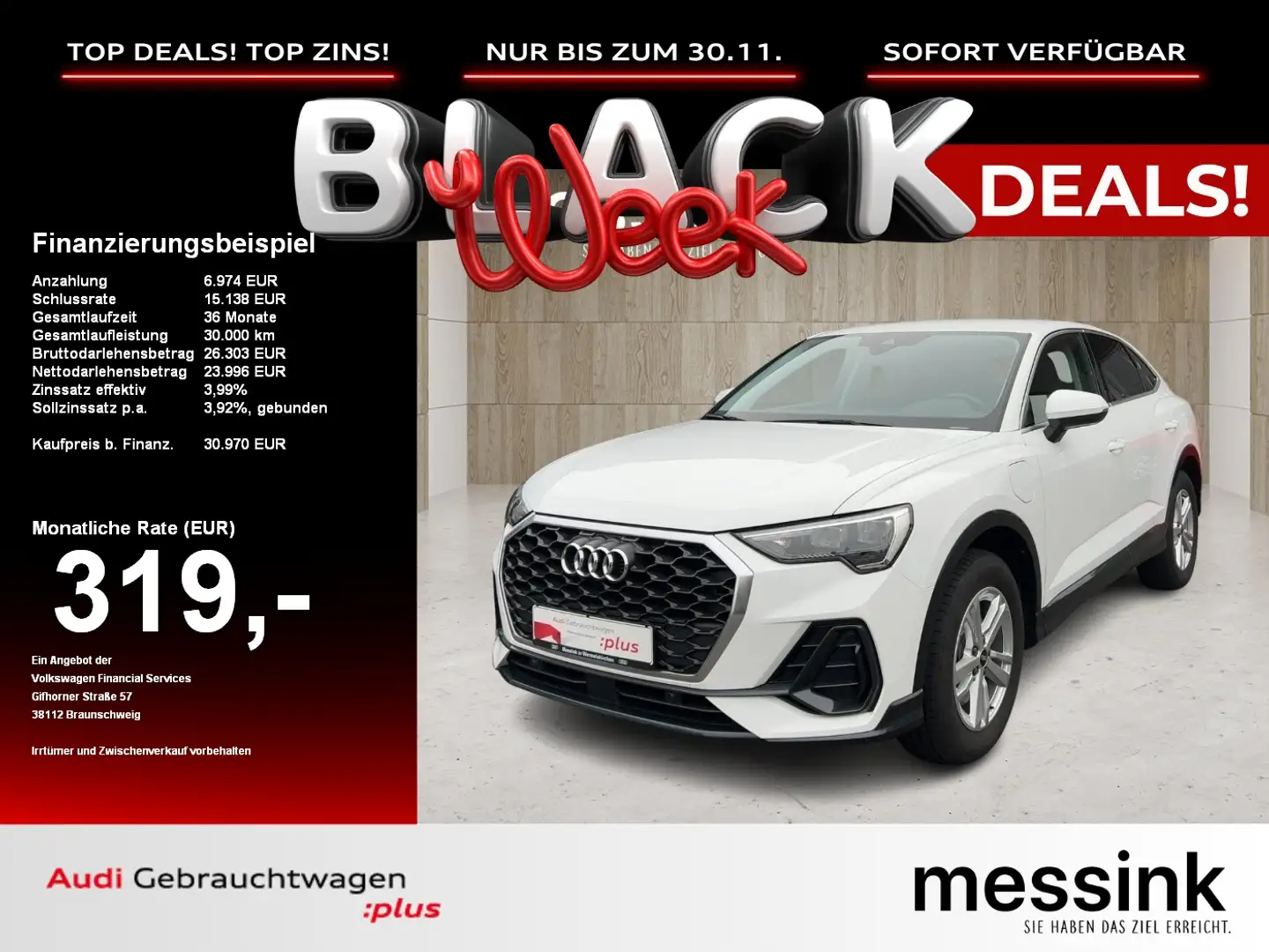 Audi Q3 Sportback 45 TFSI e basis Weiß - 1
