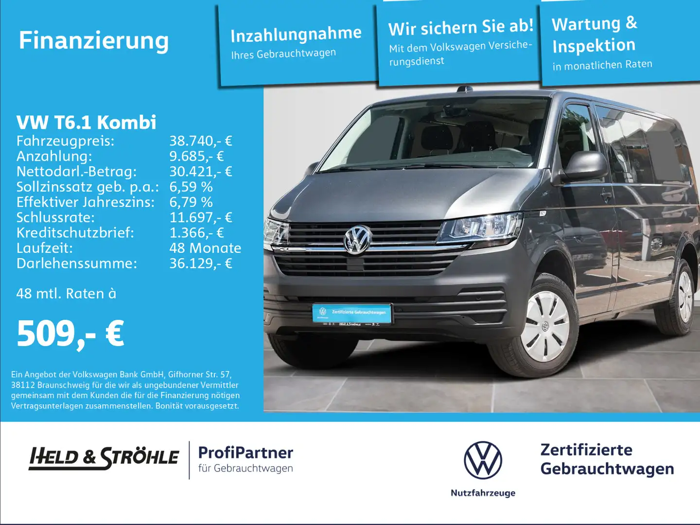 Volkswagen T6.1 Kombi 2.0 TDI LR 9-SITZER NAV PDC AHK Šedá - 1