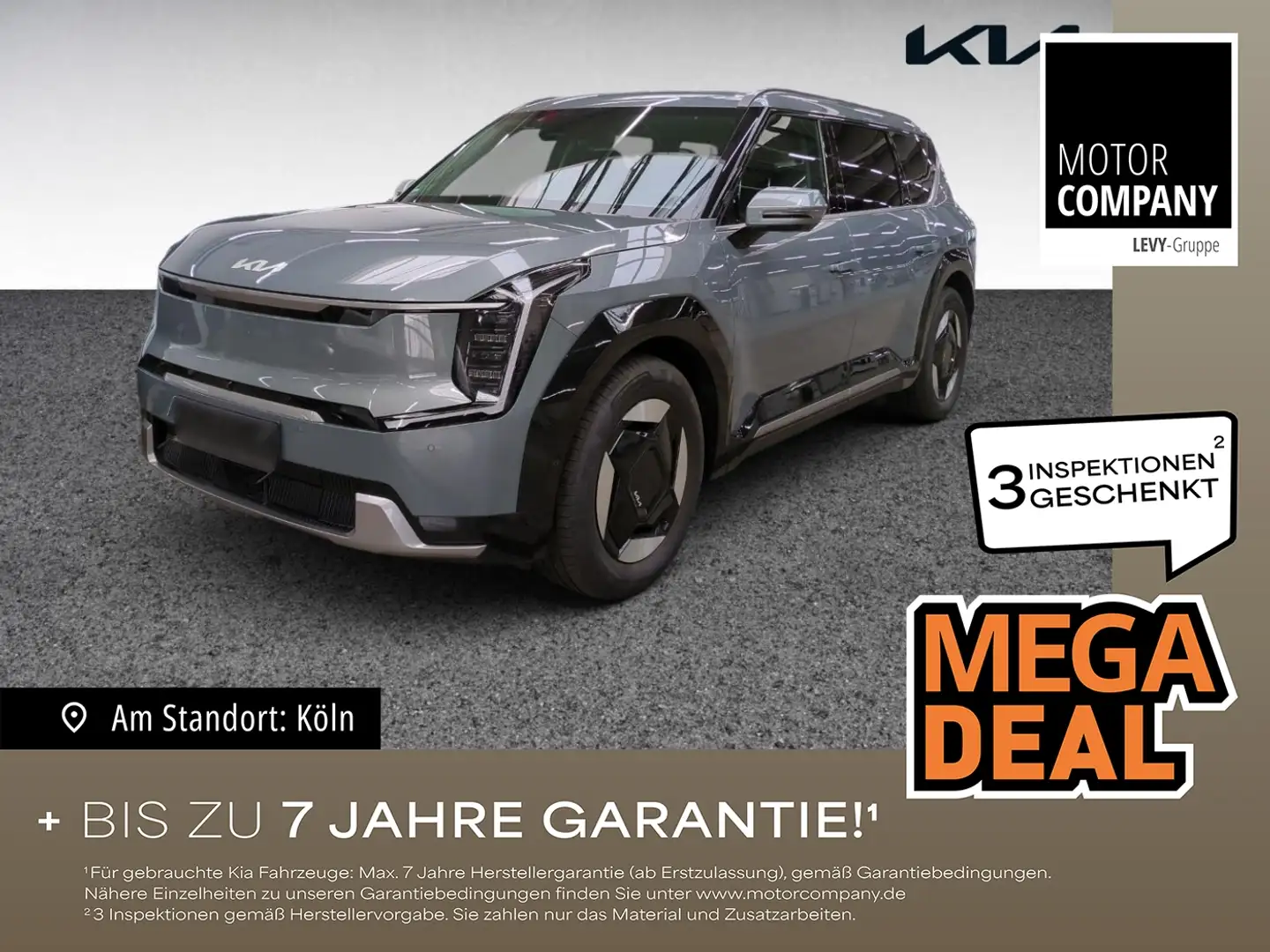 Kia EV9 +7-Sitzer+AWD+Drive+Comfort+Navi+R.Kam+MwSt. Grün - 1