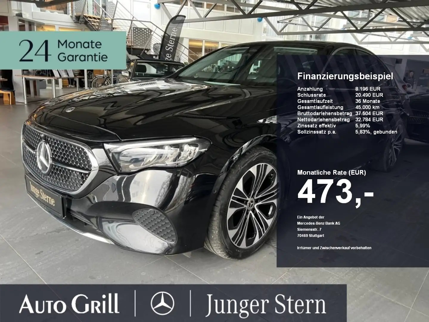 Mercedes-Benz E 200 Avantgarde Pano Distronic MBUX 19Zoll Totw Black - 1