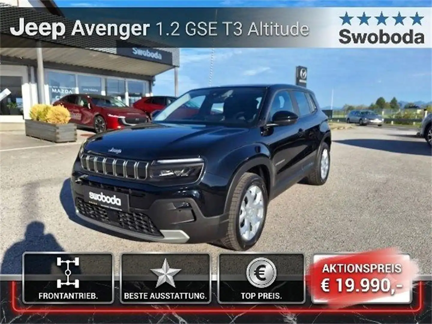 Jeep Avenger 1.2 GSE T3 Altitude Schwarz - 1