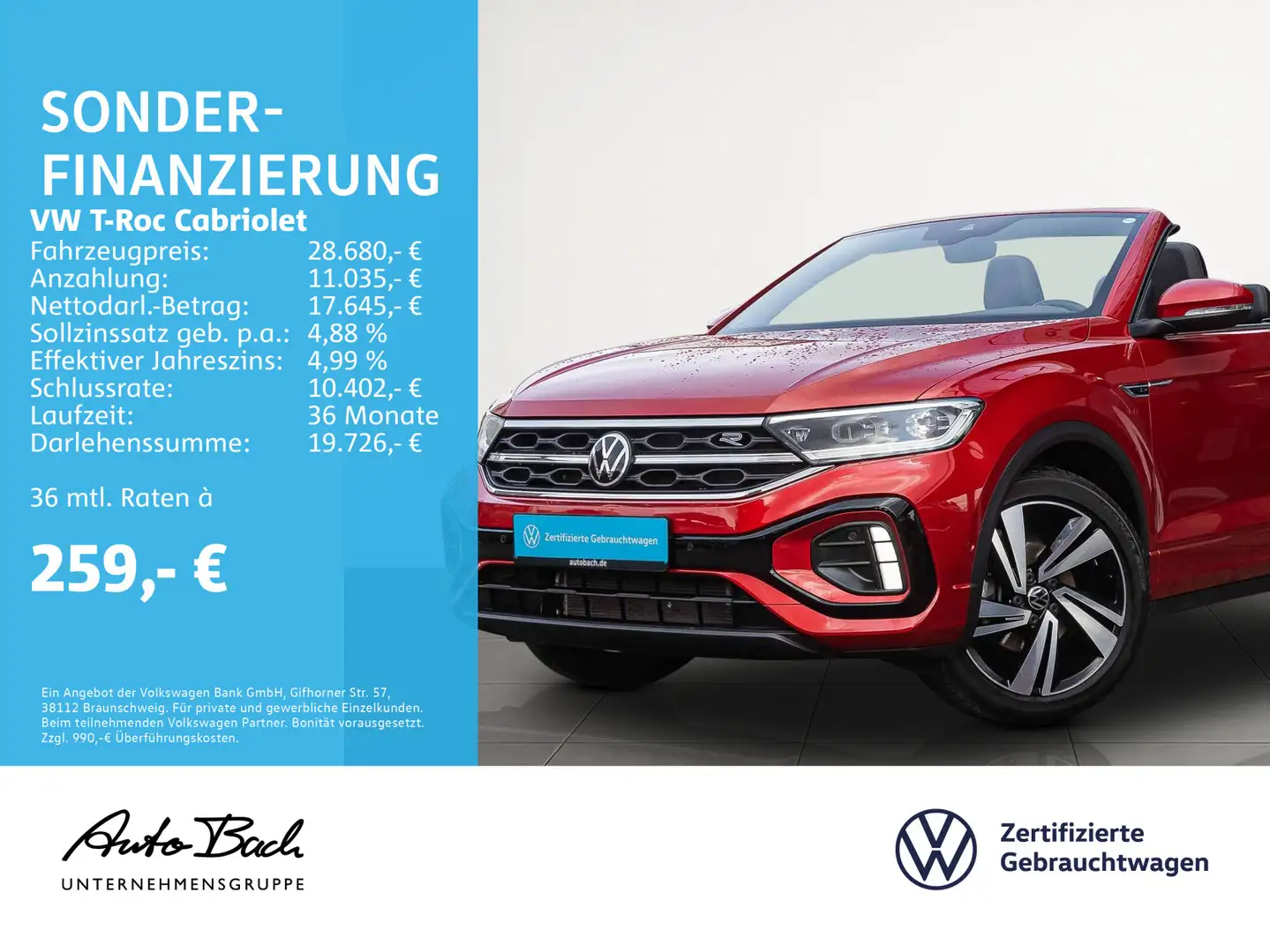 Volkswagen T-Roc 1.5 TSI "R-Line" DSG Navi LED AC Rouge - 2