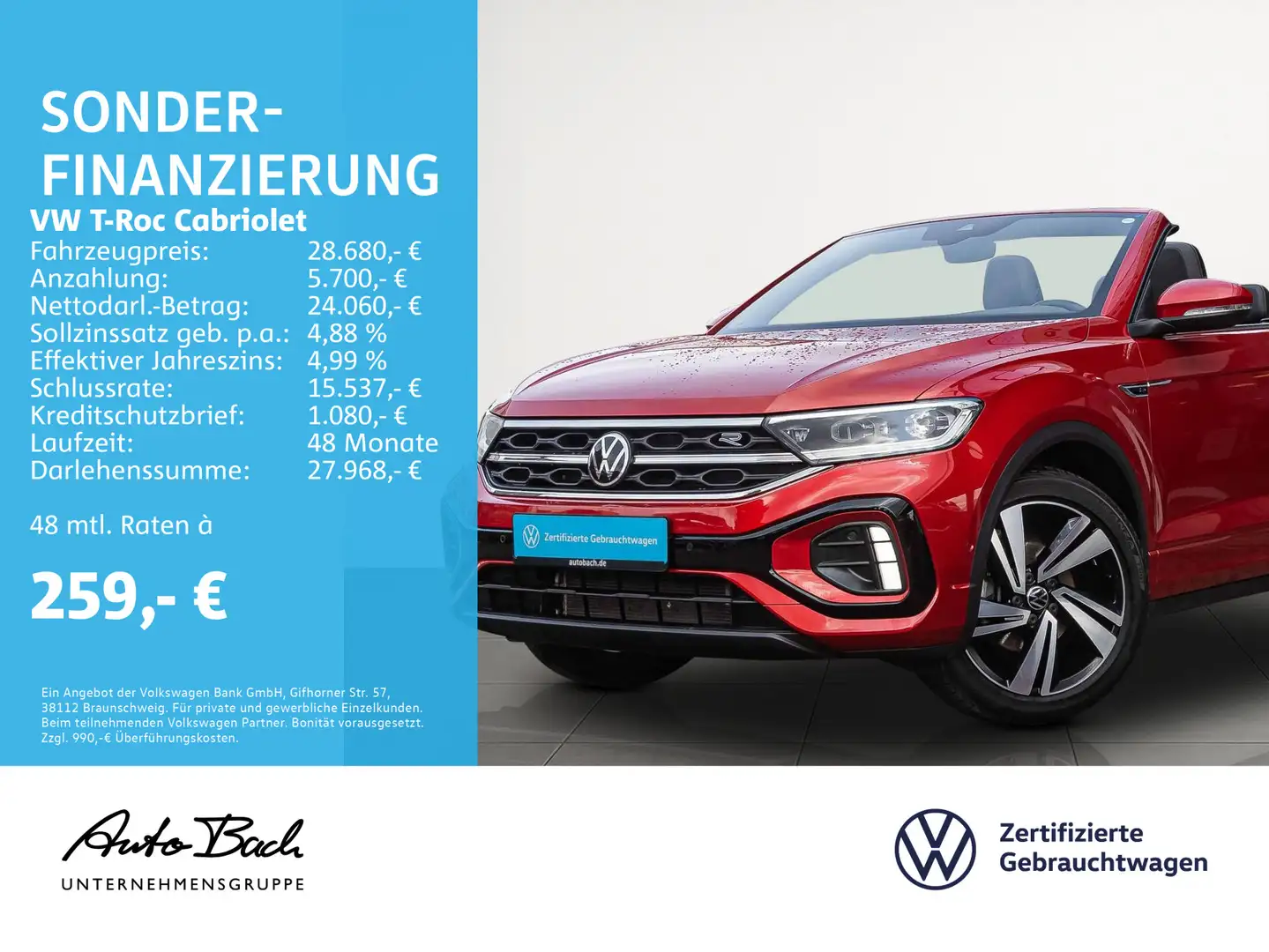 Volkswagen T-Roc 1.5 TSI "R-Line" DSG Navi LED AC Rot - 2