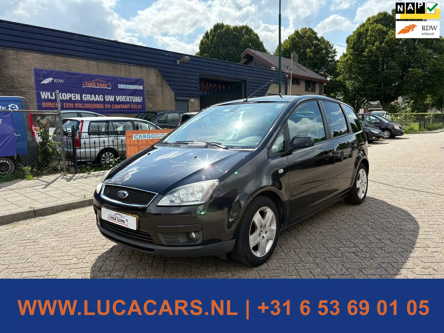 Ford Focus C-Max 1.8-16V Futura 2X SLEUTEL + BOEKJES! NIEUWE APK! Negro - 1