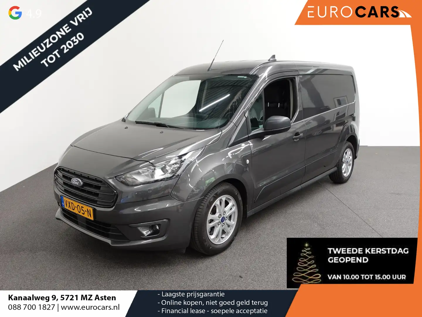 Ford Transit Connect 1.5 EcoBlue L2 Trend Aut. Navi Airco PDC A Cruise Gris - 1