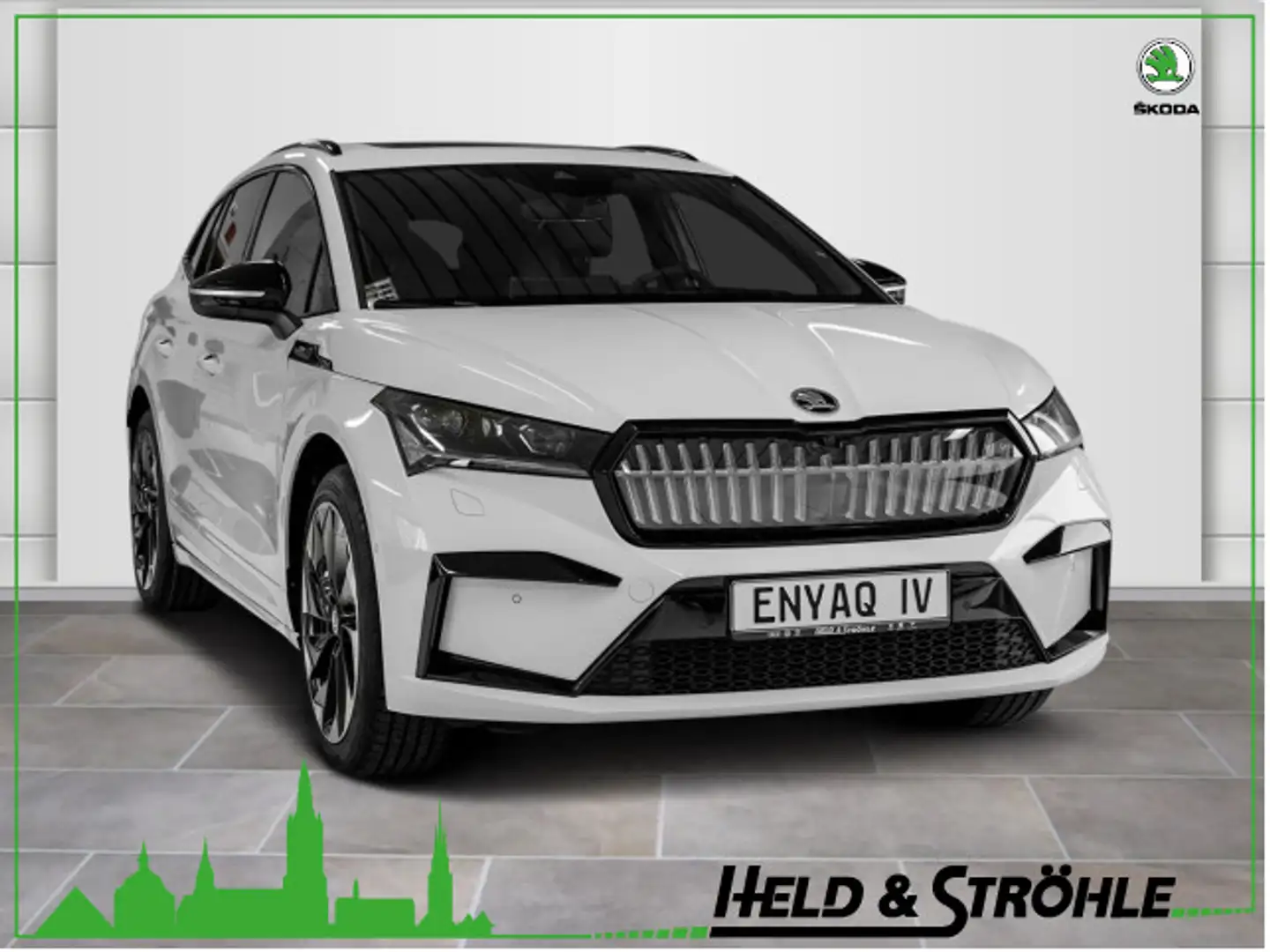 Skoda Enyaq 85 Sportline 82kWh Batterie 210kW AHK WÄPU Weiß - 1