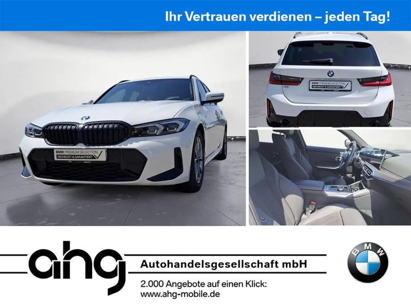 BMW 318 i Touring Auto M Sportpaket Klimaaut. PDC Blanc - 1