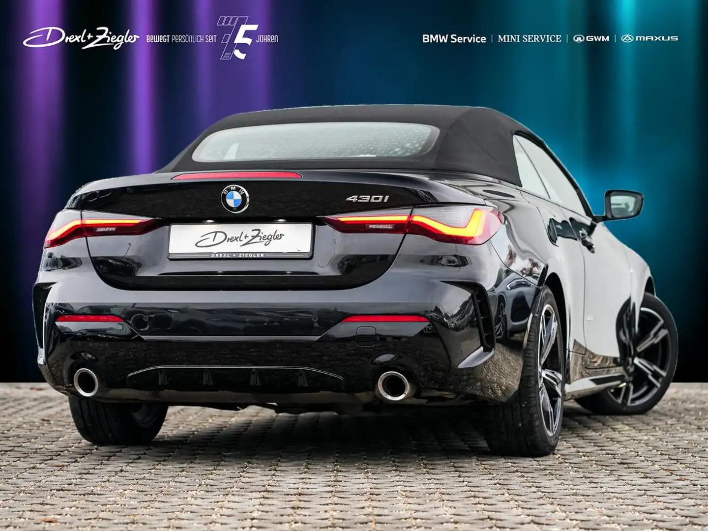 BMW 430 i xDrive Cabrio M-Sport ACC NackenW Sitzlüft Schwarz - 2