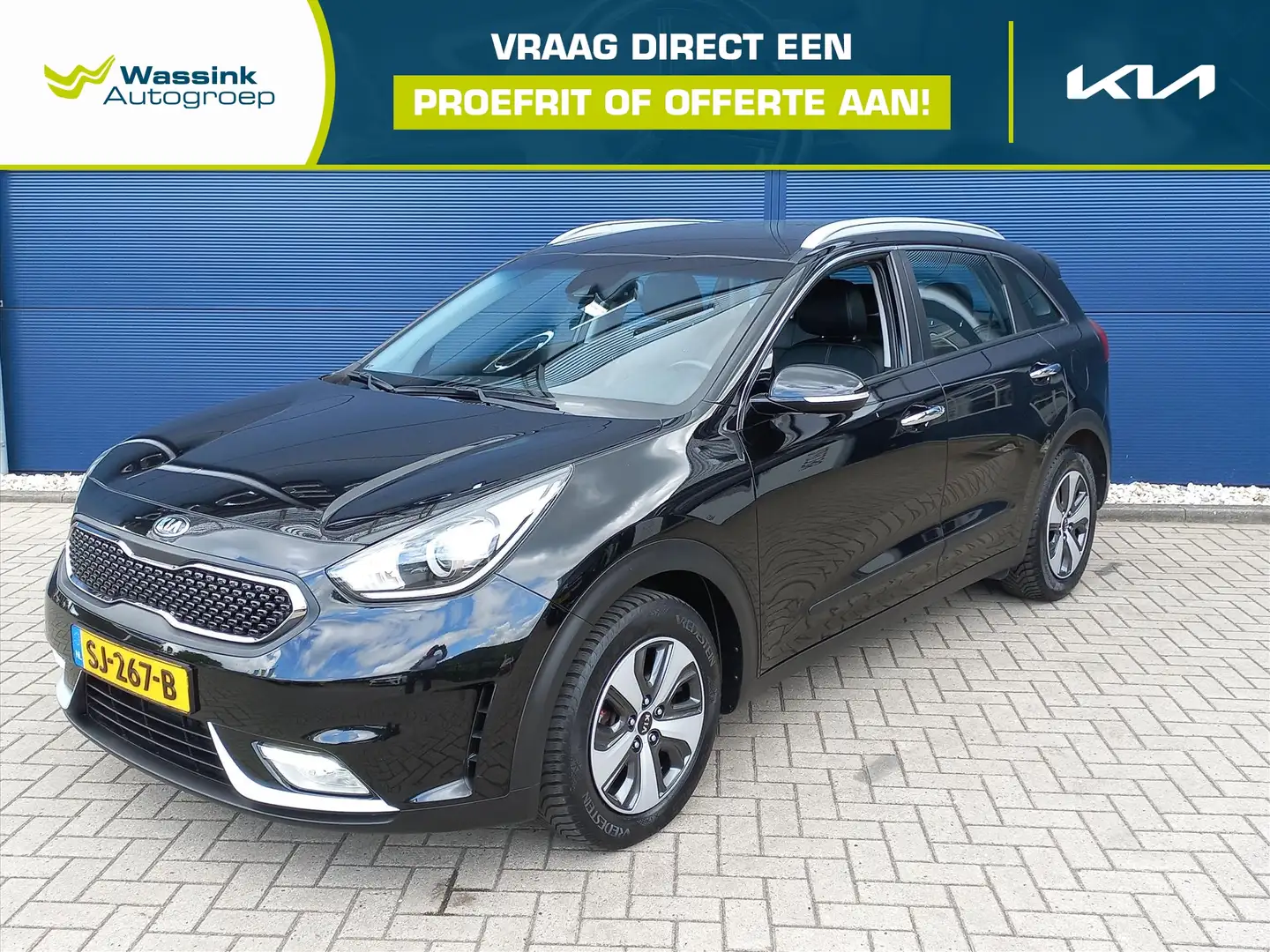 Kia Niro 1.6 HYBRIDE AUTOMAAT DYNAMIC, CLIMA/NAVI/CAMERA + Zwart - 1