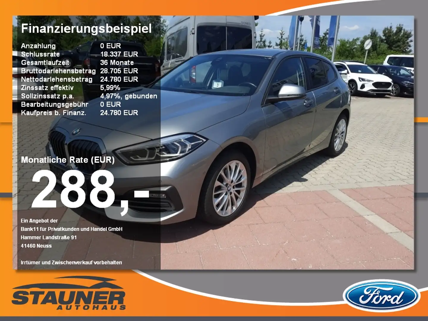 BMW 118 i Advantage Navi Kamera Lenkradh. LED SHZ Grau - 1