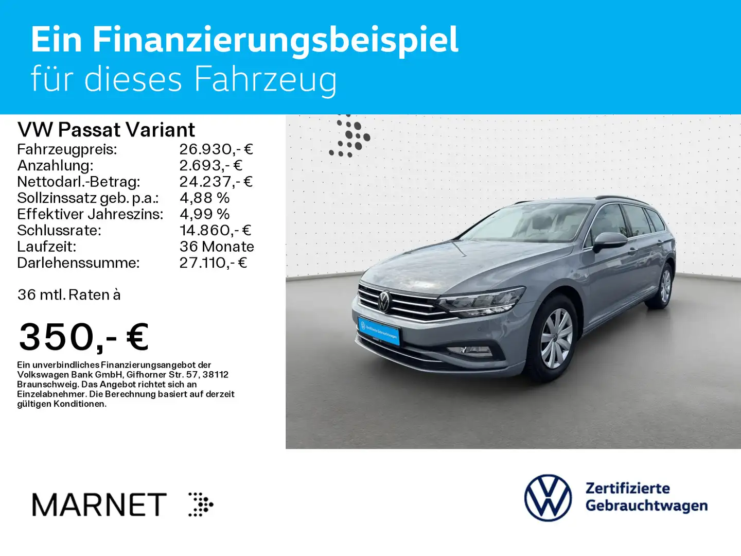 Volkswagen Passat Variant Business 2.0 TDI DSG Navi*AHK*Kam Gris - 2