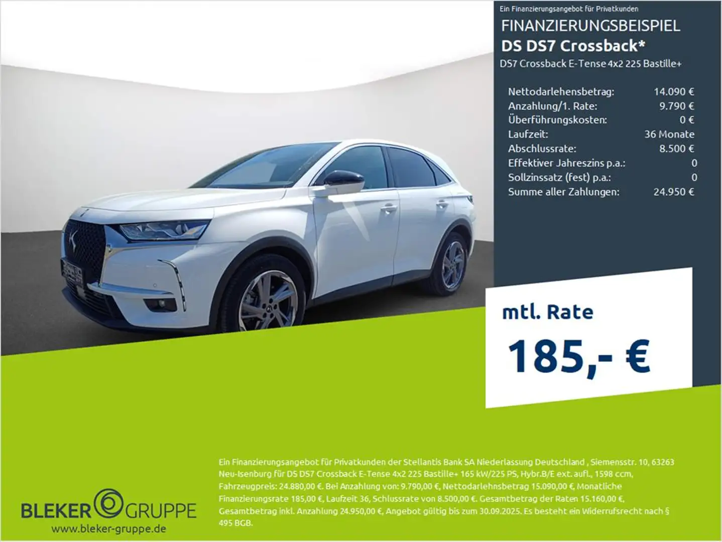 DS Automobiles DS 7 Crossback DS7 E-Tense 225 Bastille + 4x2 Weiß - 1