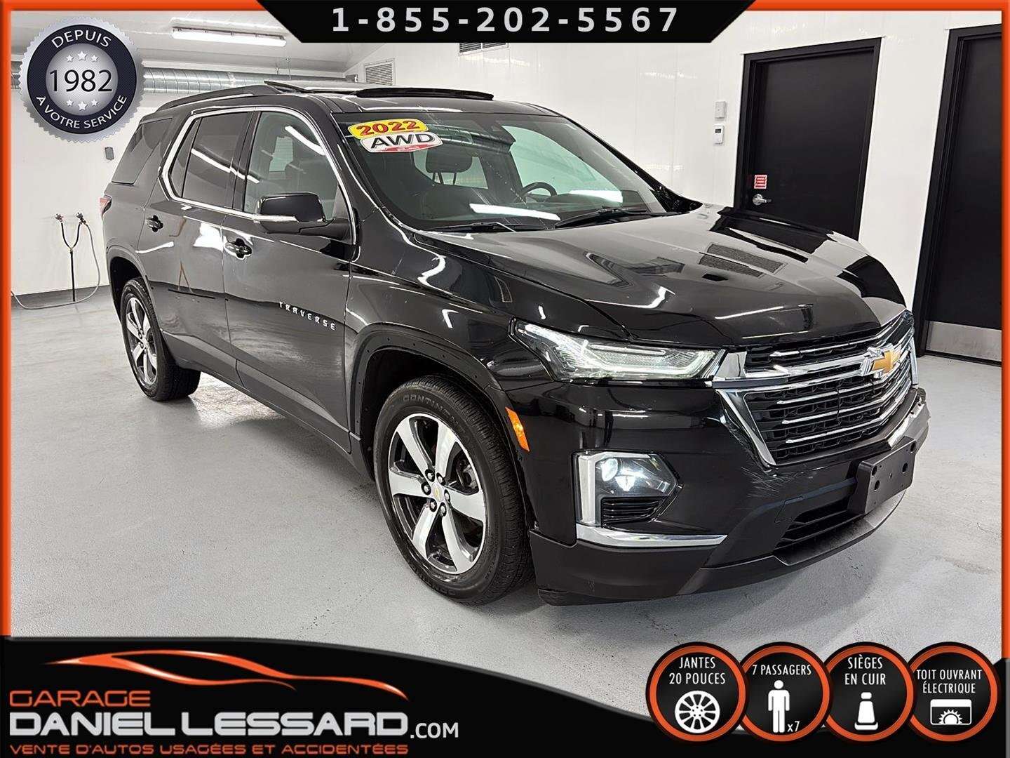2022 Chevrolet Traverse AWD 3-LT TRUE NORTH, MAG 20PO, TOIT, CUIR, 3.6L — снимка 1