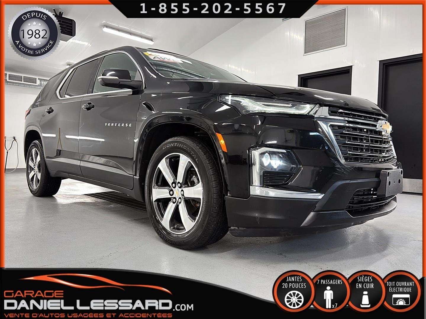 2022 Chevrolet Traverse AWD 3-LT TRUE NORTH, MAG 20PO, TOIT, CUIR, 3.6L