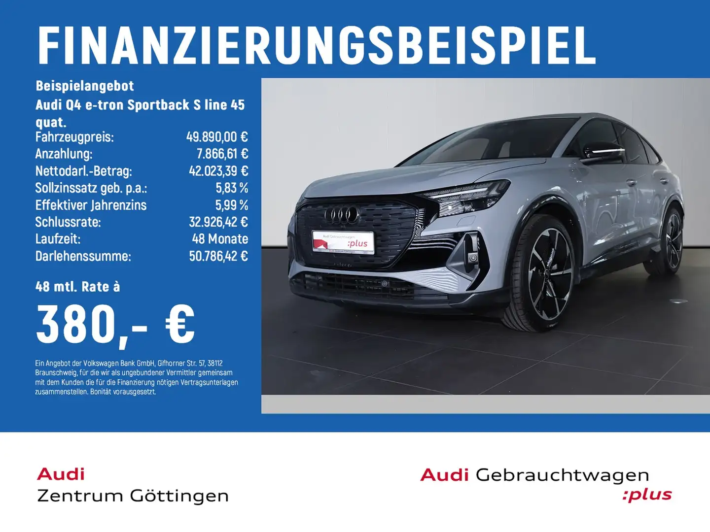 Audi Q4 e-tron Sportback S line 45 quat. +MATRIX+AHK Gris - 2