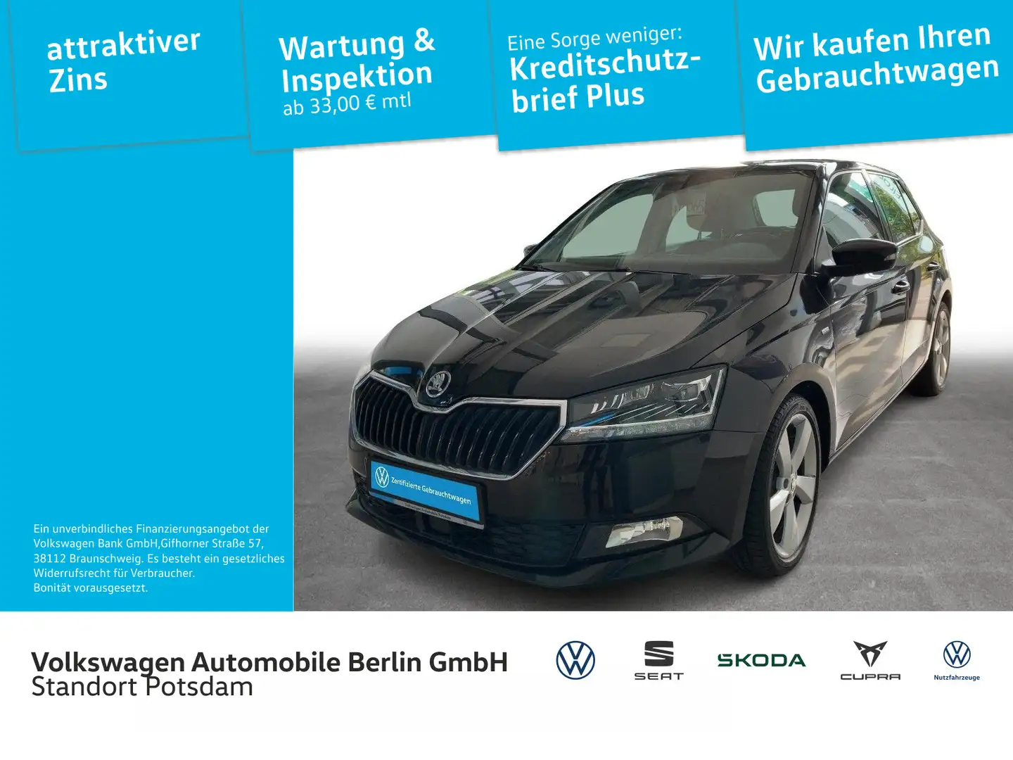 Skoda Fabia 1.0 TSI Clever Best of OPF Schwarz - 1