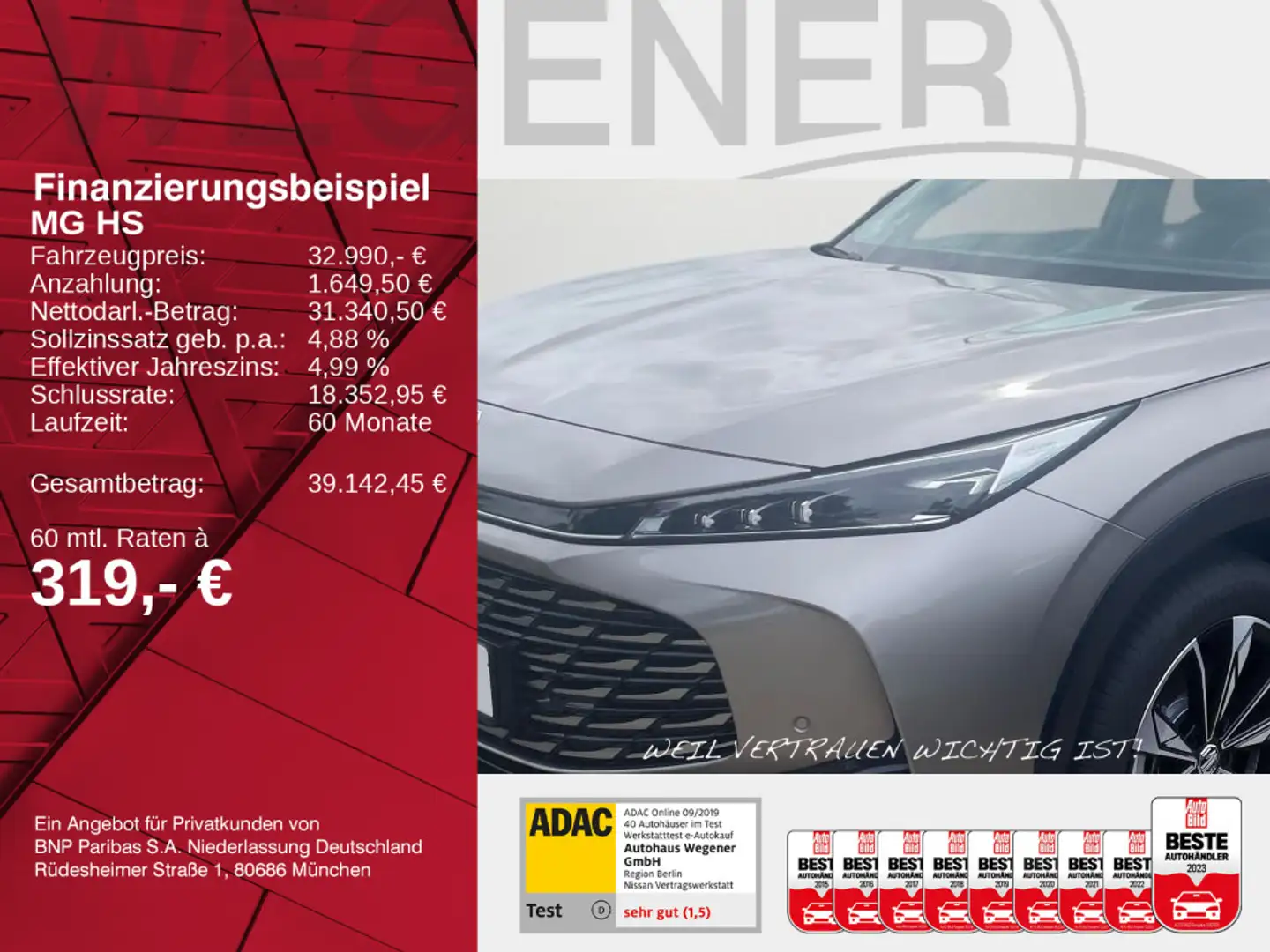 MG HS 1.5 T-GDi Hybrid+ Luxury |LED|360|CarPlay|ACC Argent - 2