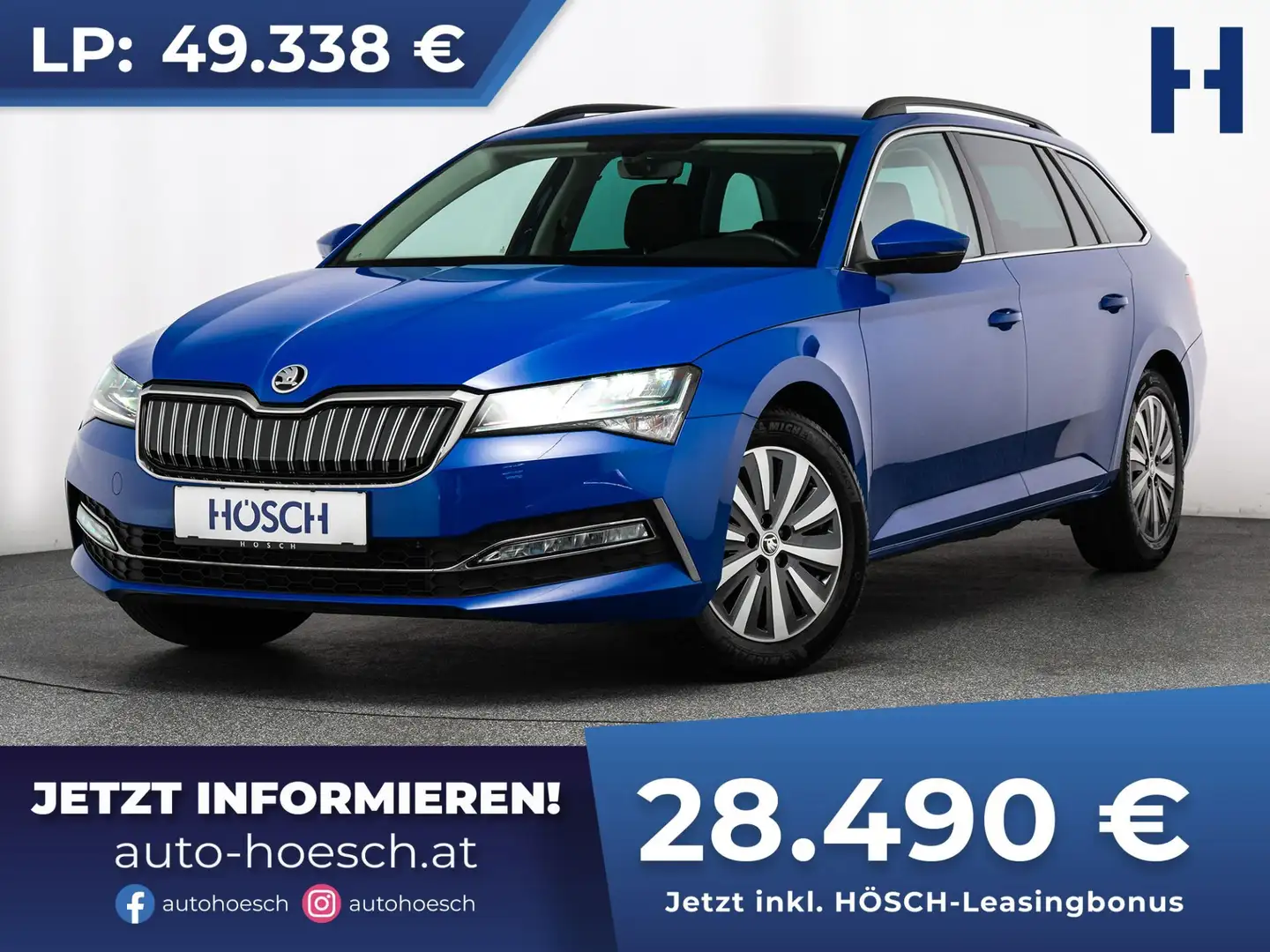 Skoda Superb Combi iV TSI PHEV Ambition DCC STHZ ERSTBESITZ Bleu - 1