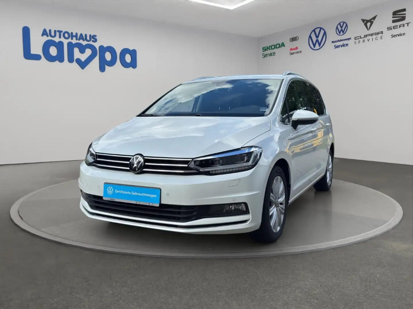 Volkswagen Touran Highline 2.0 TDI DSG AHK, 7-Sitzer, RFK, Navi Weiß - 2