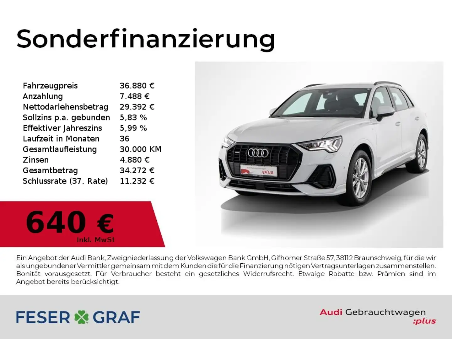 Audi Q3 S line 40 TDI quattro S tronic Matrix Kamera Weiß - 1