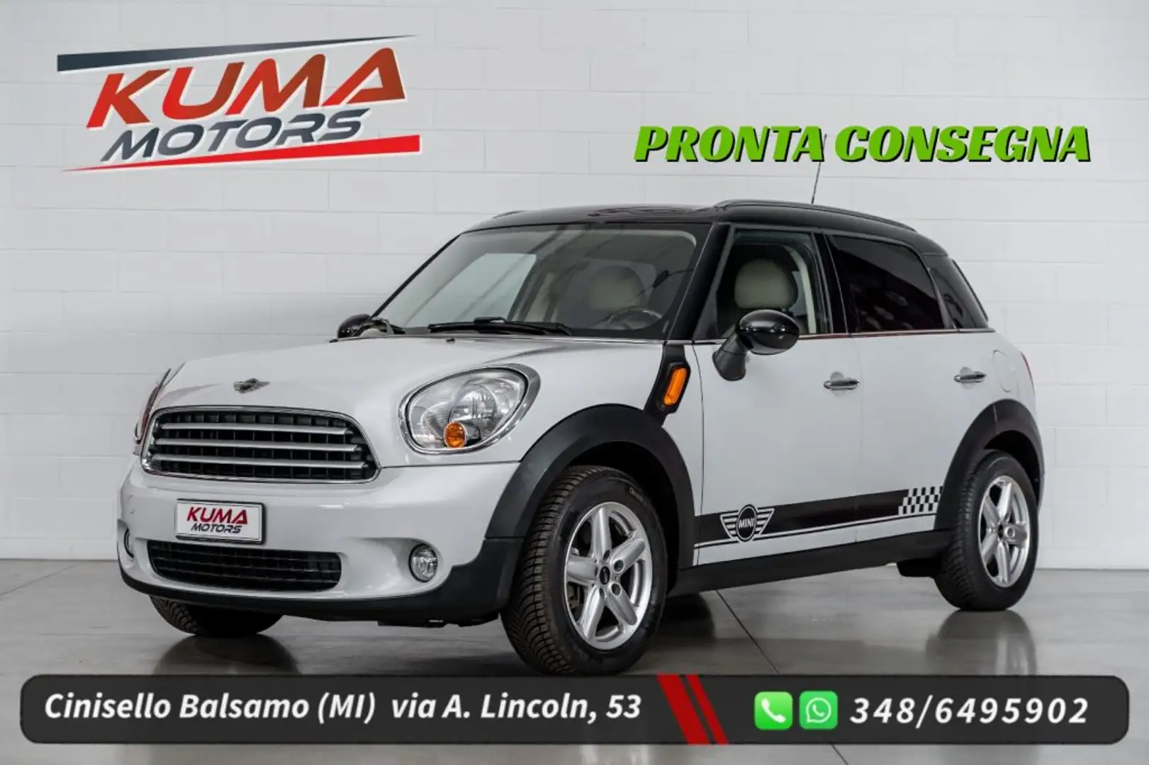 MINI Cooper Countryman 1.6 122cv automatica/pelle Wit - 1
