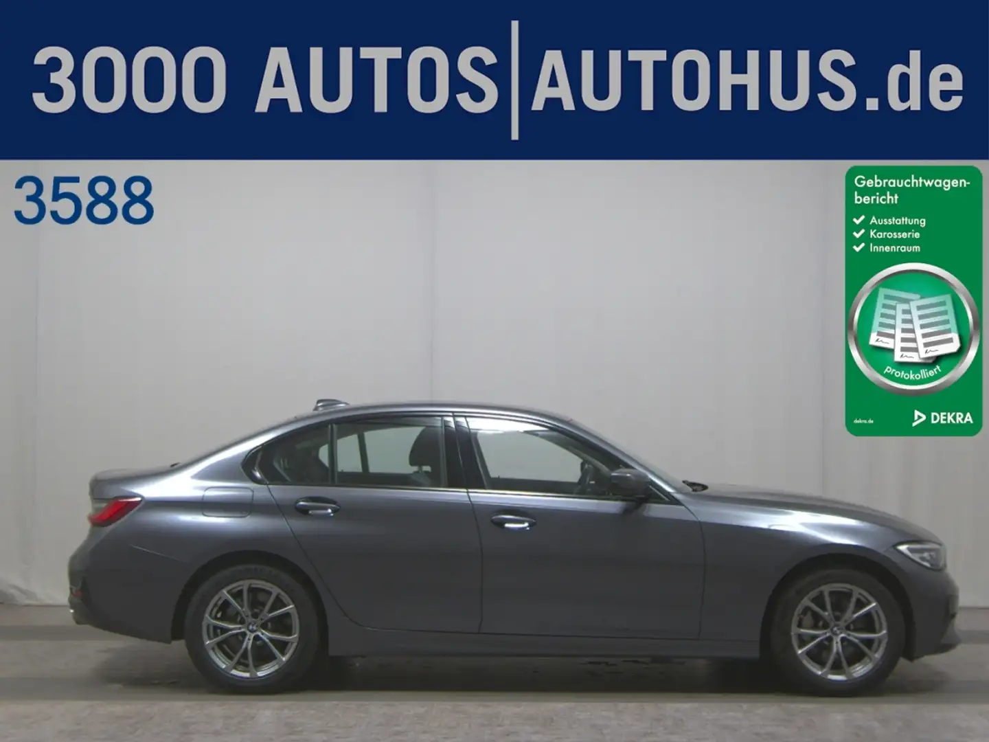 BMW 330 i Sport Line AHK LED Leder HiFi vc SpurH AUT Grau - 1