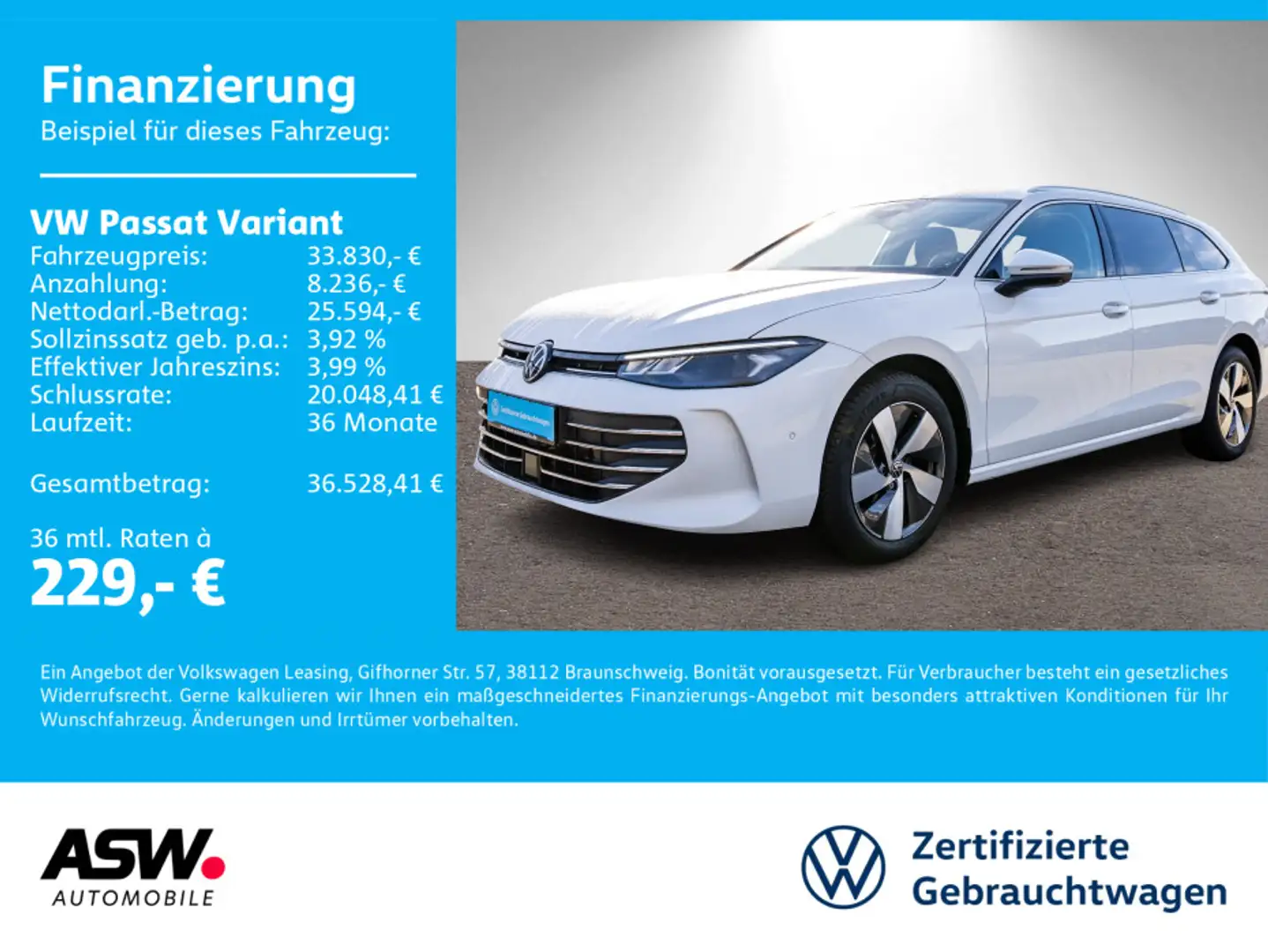 Volkswagen Passat Variant Business 2.0 TDI DSG LED 360° AHK Weiß - 1