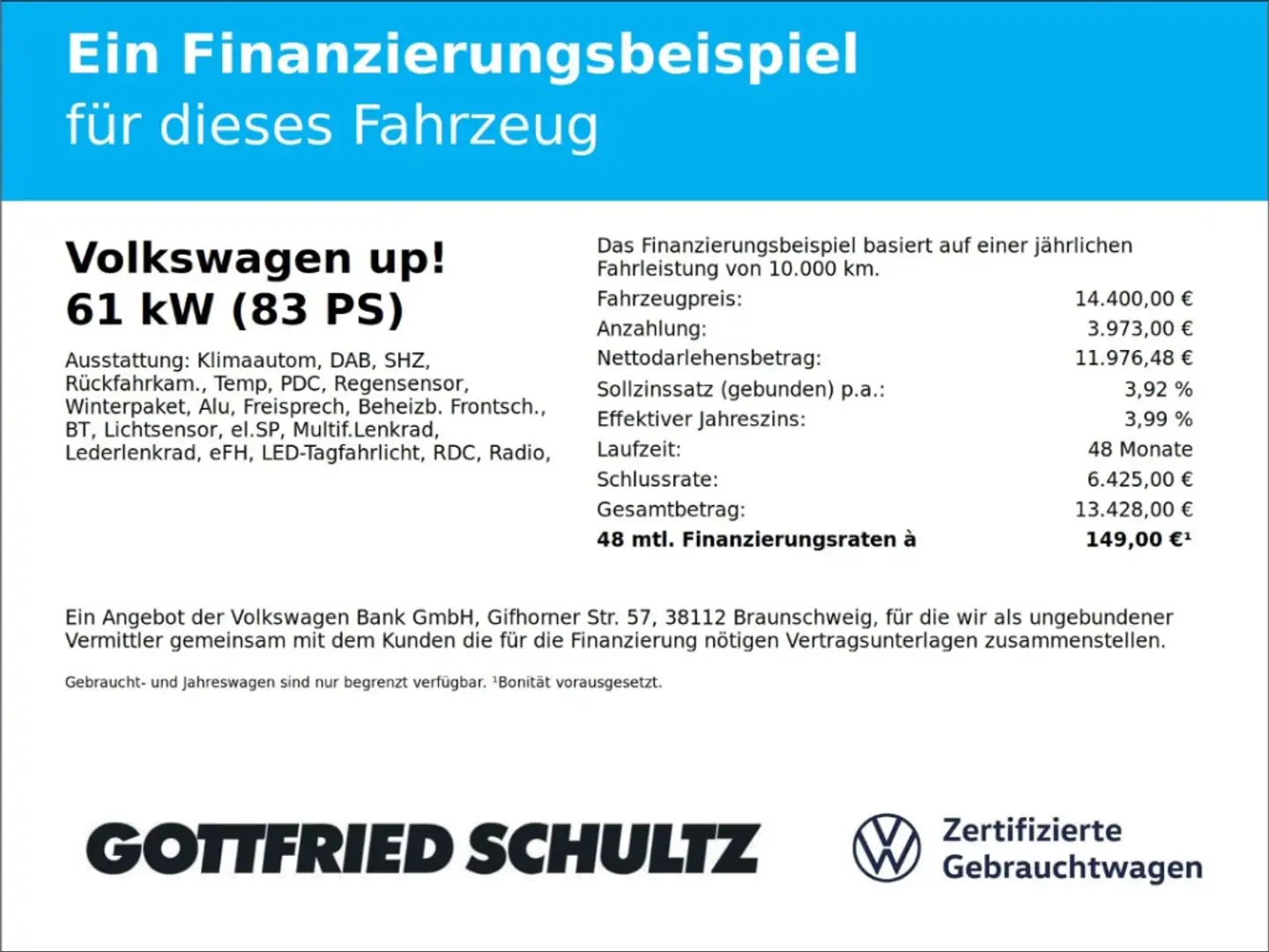 Volkswagen up! e-MOVE UP! EPH HALOGEN SITZHZG USB RADIO Weiß - 2