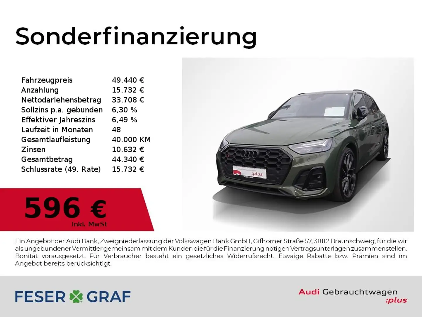 Audi SQ5 TDI Luft/air,Kameras,Navi,LED,Leder Grün - 1