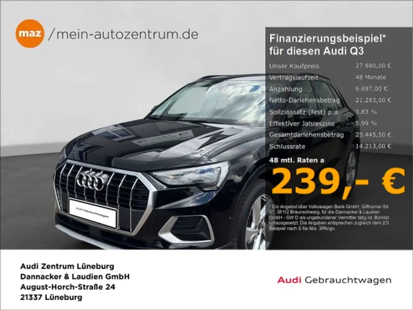 Audi Q3 35 2.0 TDI quattro advanced Alu LED Navi Virt Noir - 1