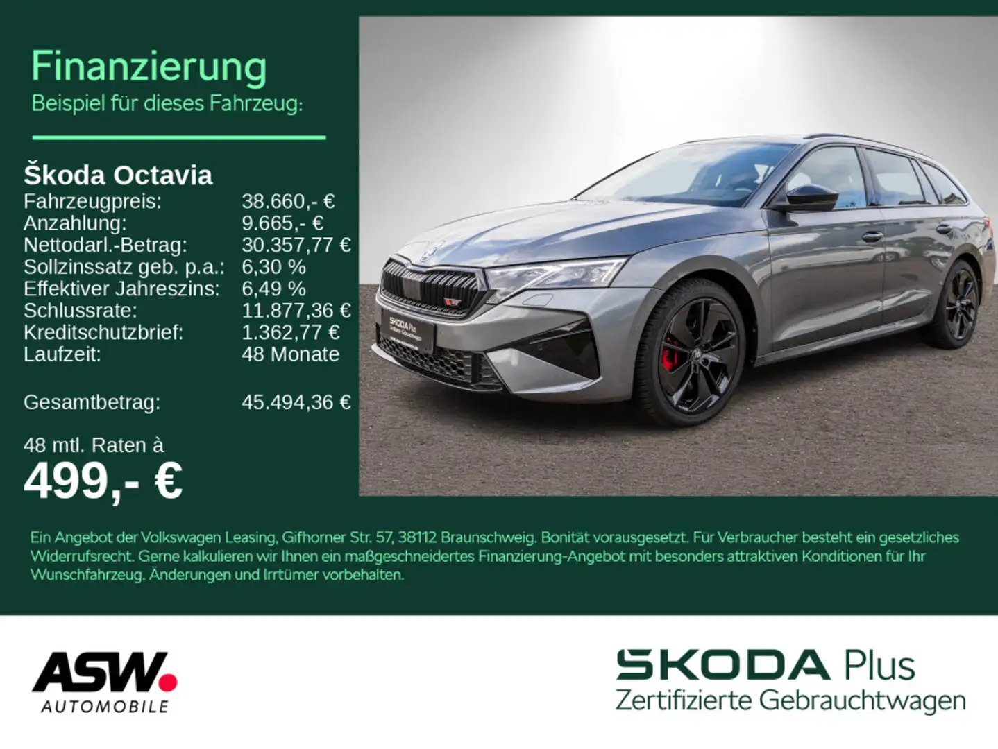 Skoda Octavia Combi RS 2.0TSI LED Nav RFK HUD PANO AHK Grau - 1